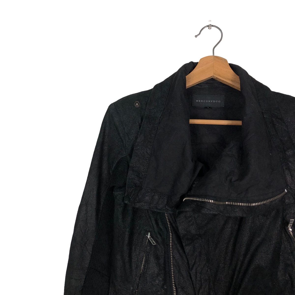 Japanese Brand 🔥Cropped Biker Jacket Bondage Mercuryduo Double Collar Size S / US 4 / IT 40 - 7 Thumbnail