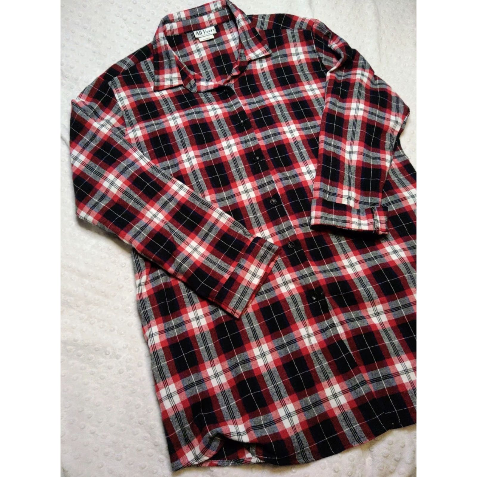 Vintage VINTAGE All Hours Shirt 2XL Red Black Plaid Flannel Womens 1980s USA Made Size XXL / US 16-18 / IT 52-54 - 3 Thumbnail