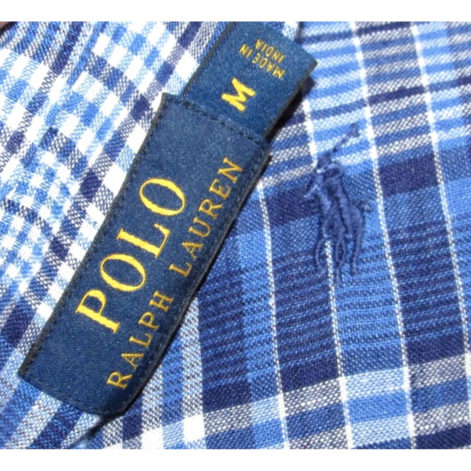 Ralph Lauren Polo RALPH LAUREN Blue Plaid Linen Long Sleeve Shirt Medium Mens Size US M / EU 48-50 / 2 - 3 Thumbnail