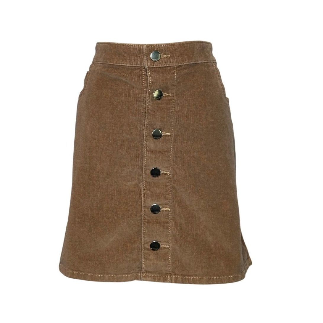 Express Express brown buttoned corduroy mini skirt size 10 Size 32" / US 10 / IT 46 - 7 Thumbnail