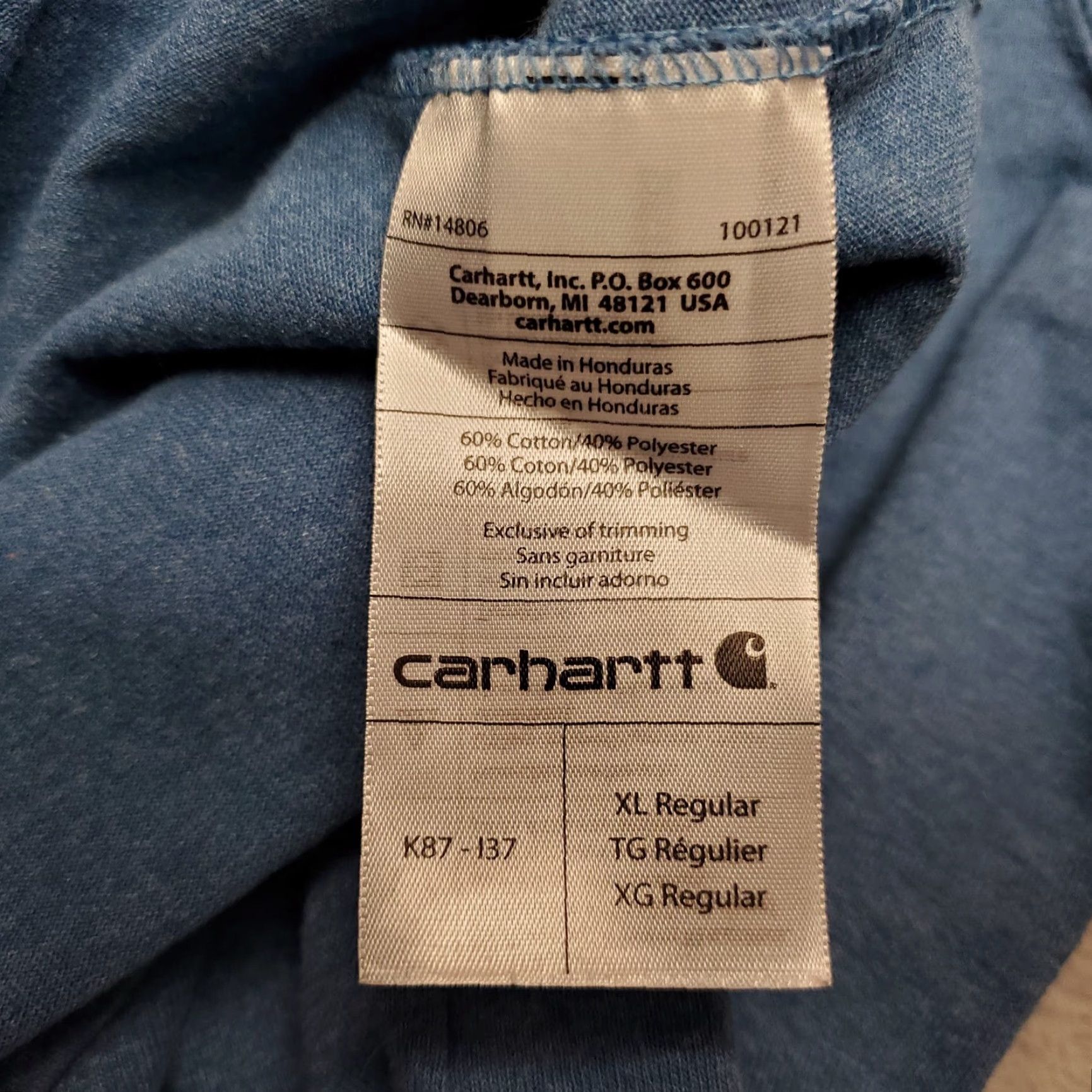 Carhartt Carhartt Shirt Men XL Blue Short Sleeve Crewneck Pocket T Original Fit Size US XL / EU 56 / 4 - 4 Thumbnail