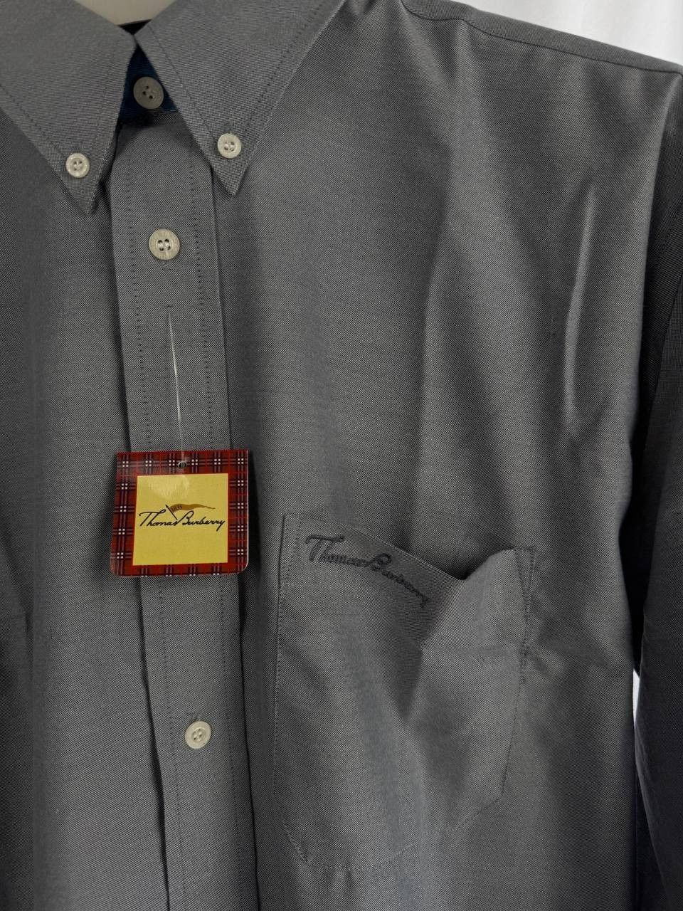 Other Thomas Burberry Men Gray Button Up Shirt Embroidered Logo L Size US XL / EU 56 / 4 - 4 Thumbnail
