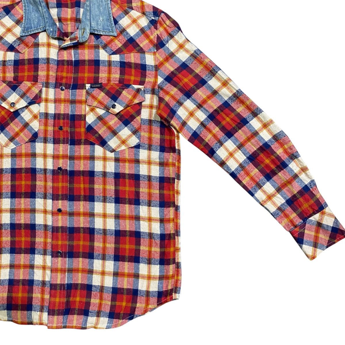 Diesel Diesel Red Camicia Western Flannel Snap Button Denim Collar Size US S / EU 44-46 / 1 - 4 Thumbnail