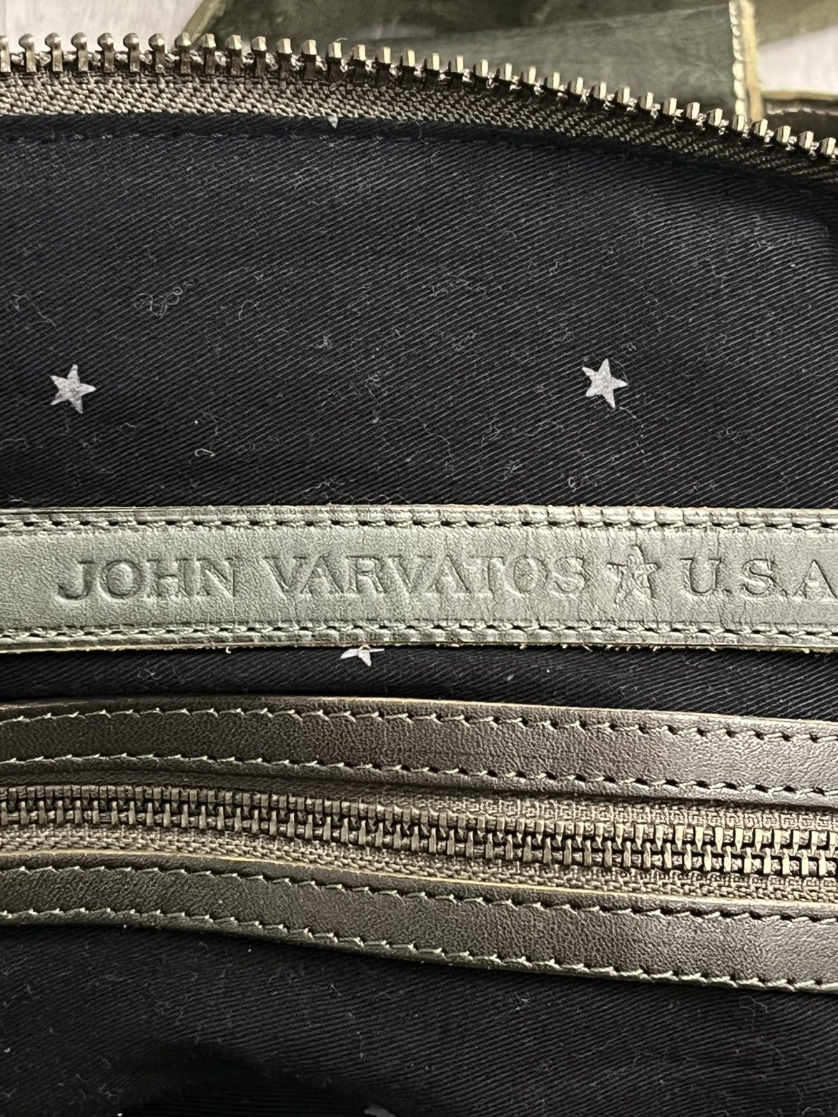 John Varvatos Leather and canvas duffel bag. Size ONE SIZE - 9 Thumbnail