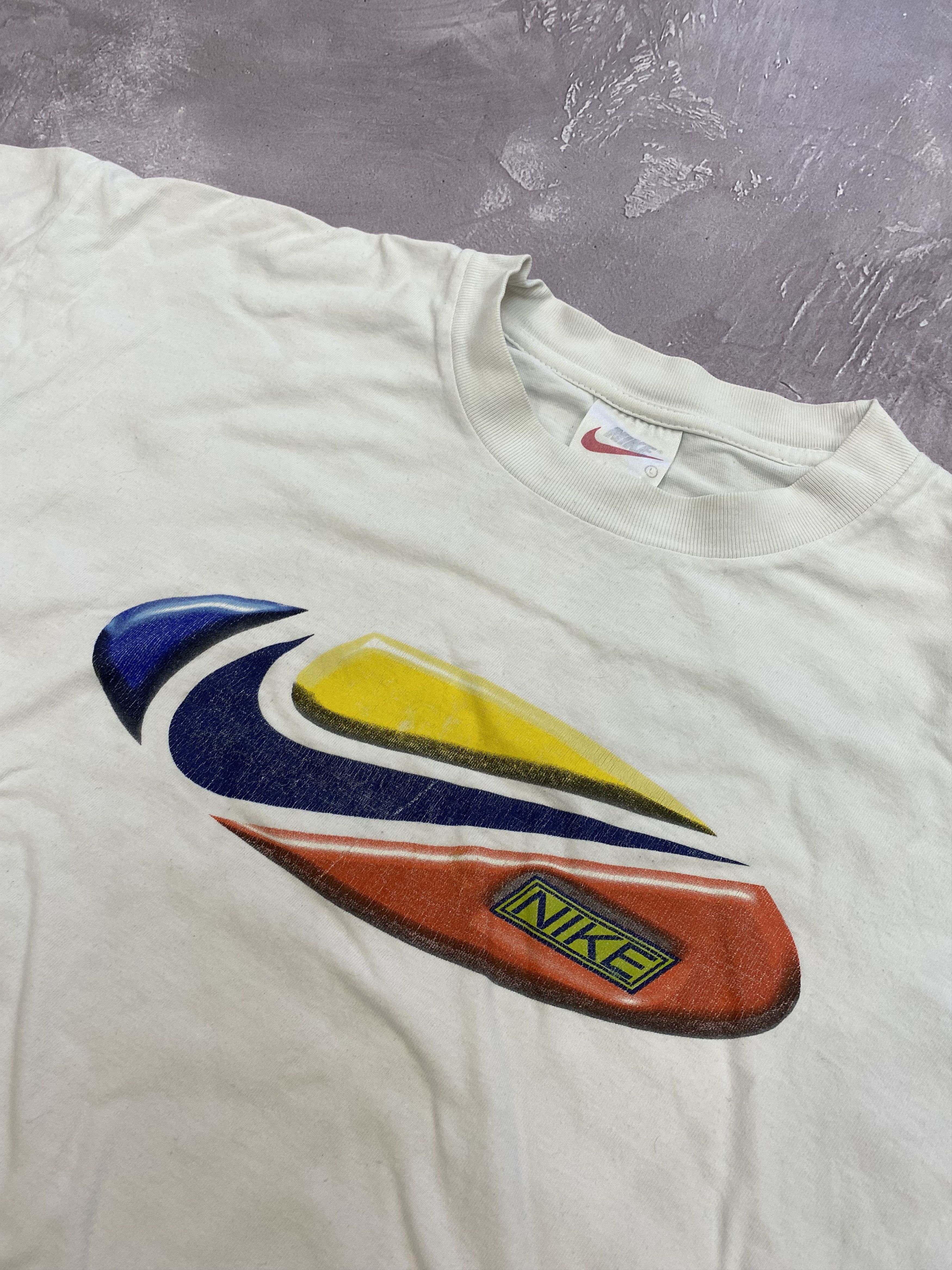 Nike × Vintage Vintage Nike Big Swoosh Tee Size US L / EU 52-54 / 3 - 3 Thumbnail
