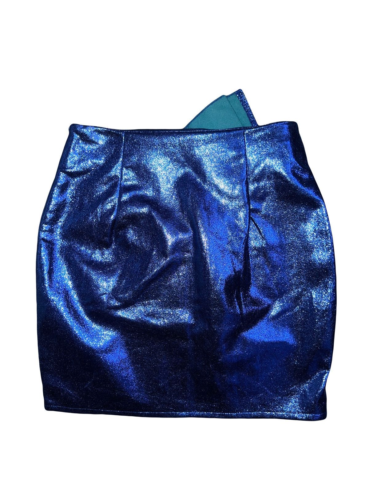 Saint Laurent Paris Missguided blue metallic mini skirt 💙✨ Size 26" / US 2 / IT 38 - 4 Thumbnail