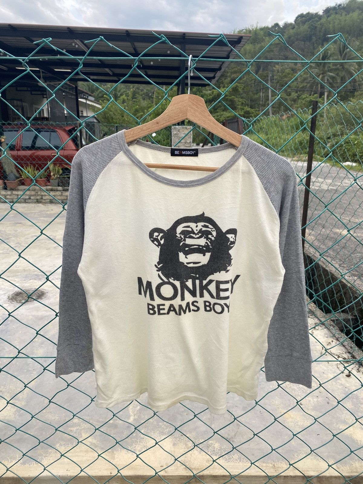Beams Japan Beams boy monkey waffle raglan tshirts Size US S / EU 44-46 / 1 - 1 Thumbnail
