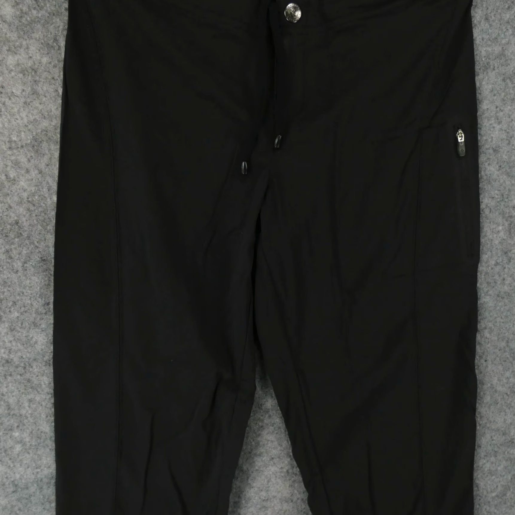 Vintage Columbia Pants Womens 4 Stretch Capri Flat Front Black Low Rise Drawstring Size 27" / US 4 / IT 40 - 4 Thumbnail