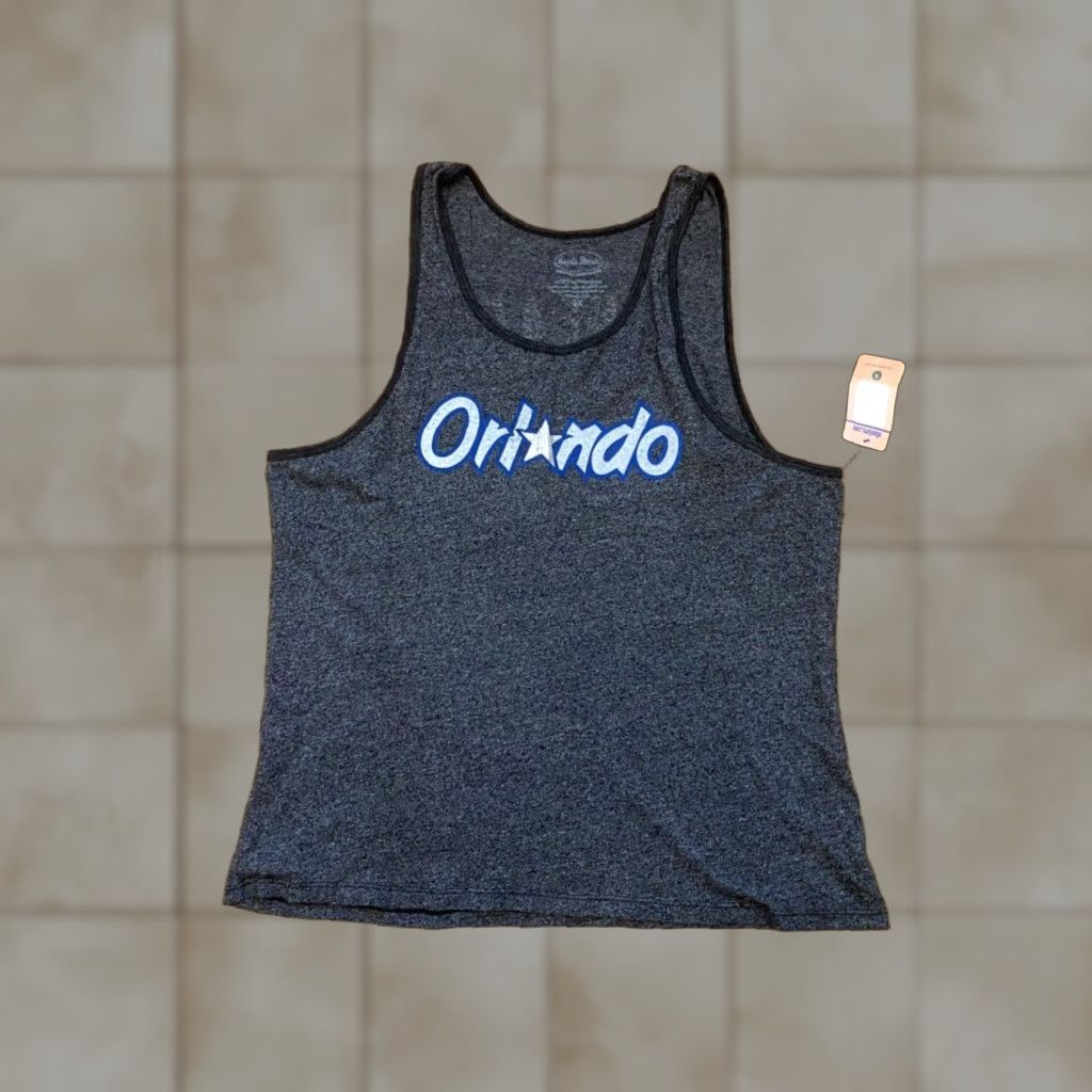 Vintage Majestic Threads Women's Orlando Magic Shaquille O’Neal Tank Top XXL Gray Sleeveless Knit Cotton Crystals Vintage Sports Men/Women? Size XXL / US 16-18 / IT 52-54 - 1 Thumbnail