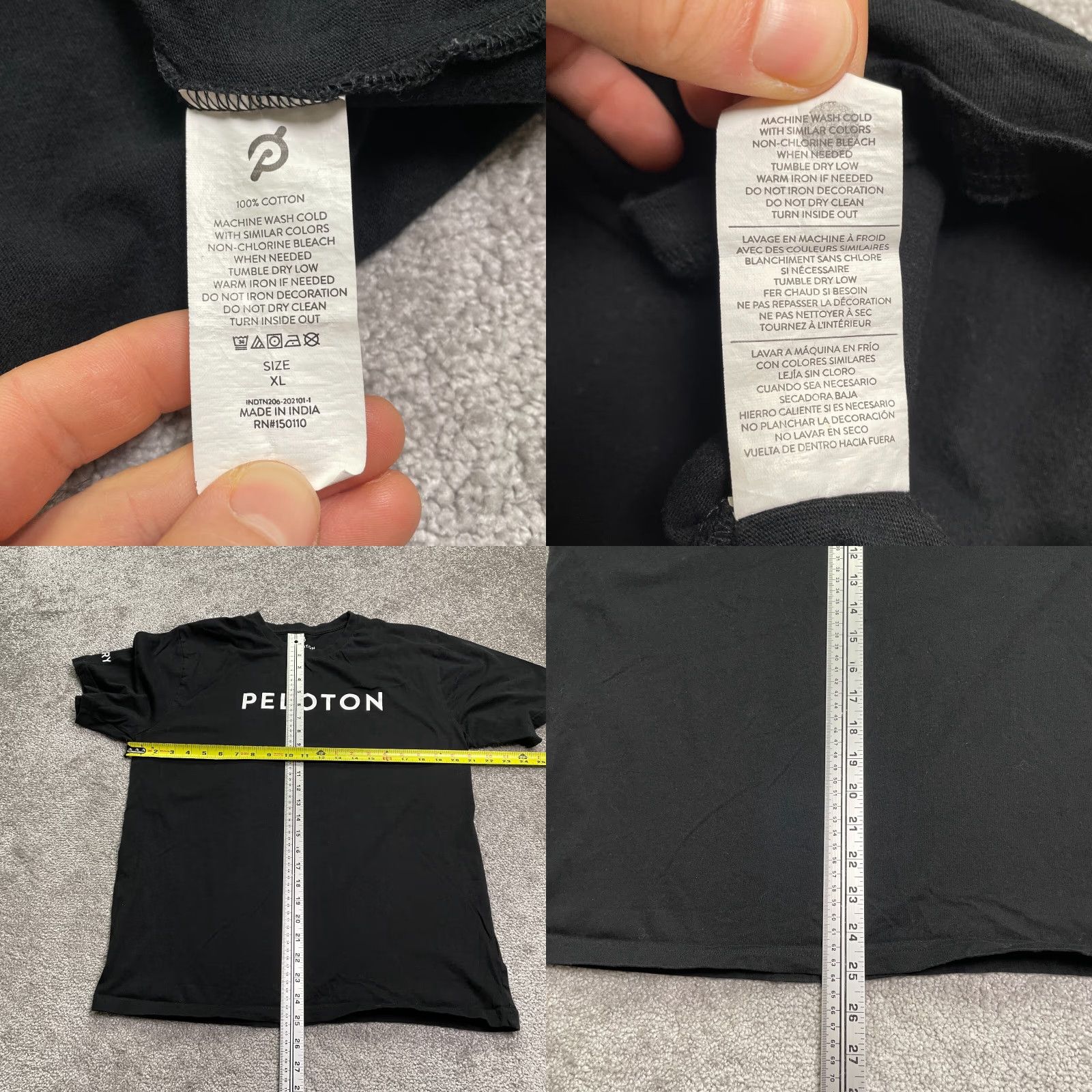 Vintage Peloton T-Shirt Men Large Black Crew Neck Short Sleeve Cotton Tee Size US L / EU 52-54 / 3 - 8 Thumbnail