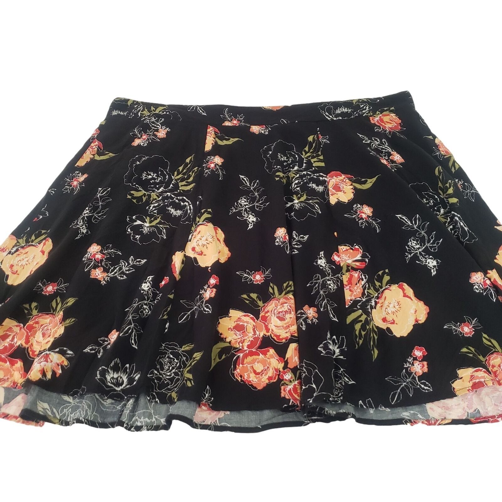 Torrid Torrid Floral Challis Hi Low Skirt Womens Plus Size 3X Black Size 30" / US 8 / IT 44 - 2 Thumbnail