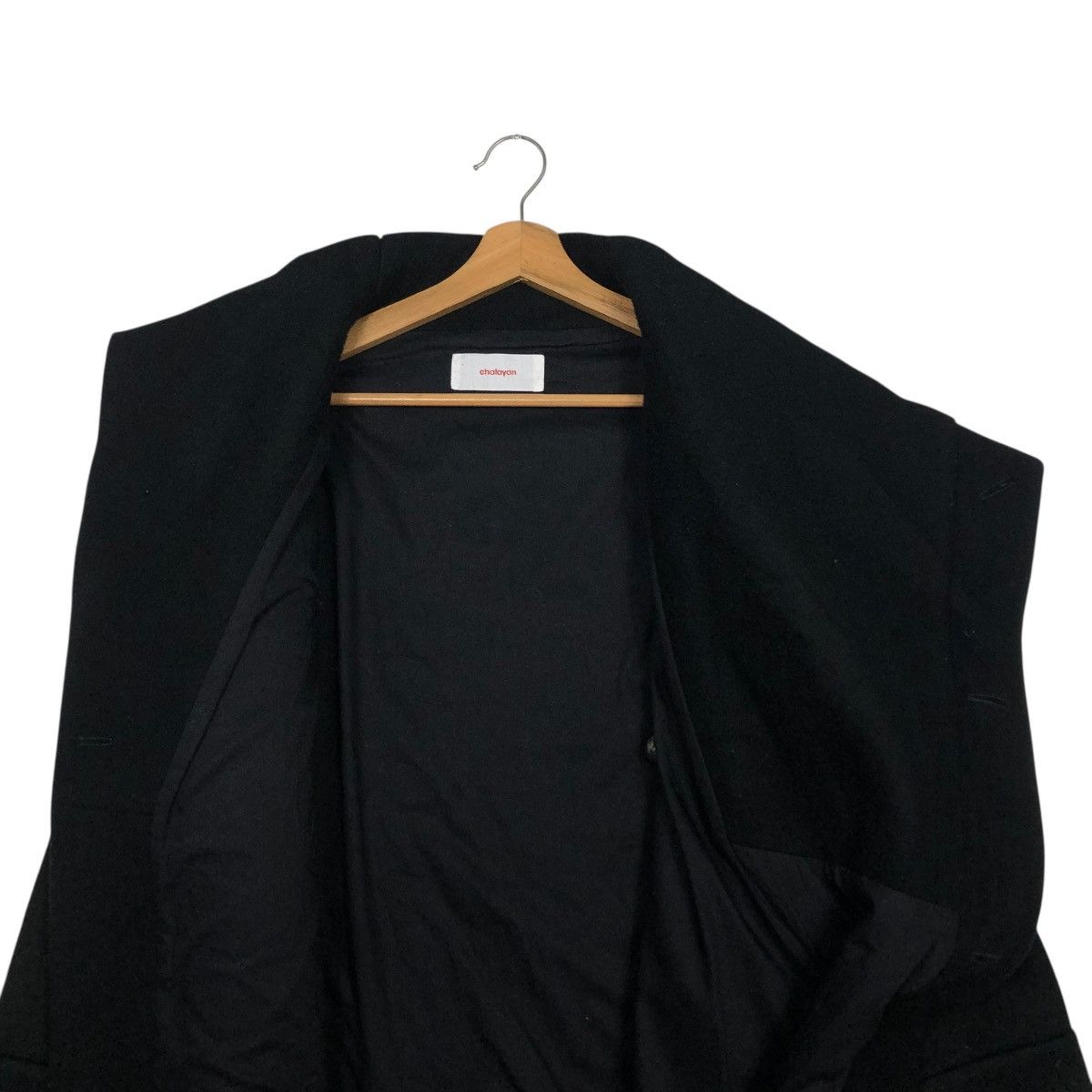 🔥RICH BLACK DOUBLE BREAST LAYER DESIGN LONG WOOL CHALAYAN