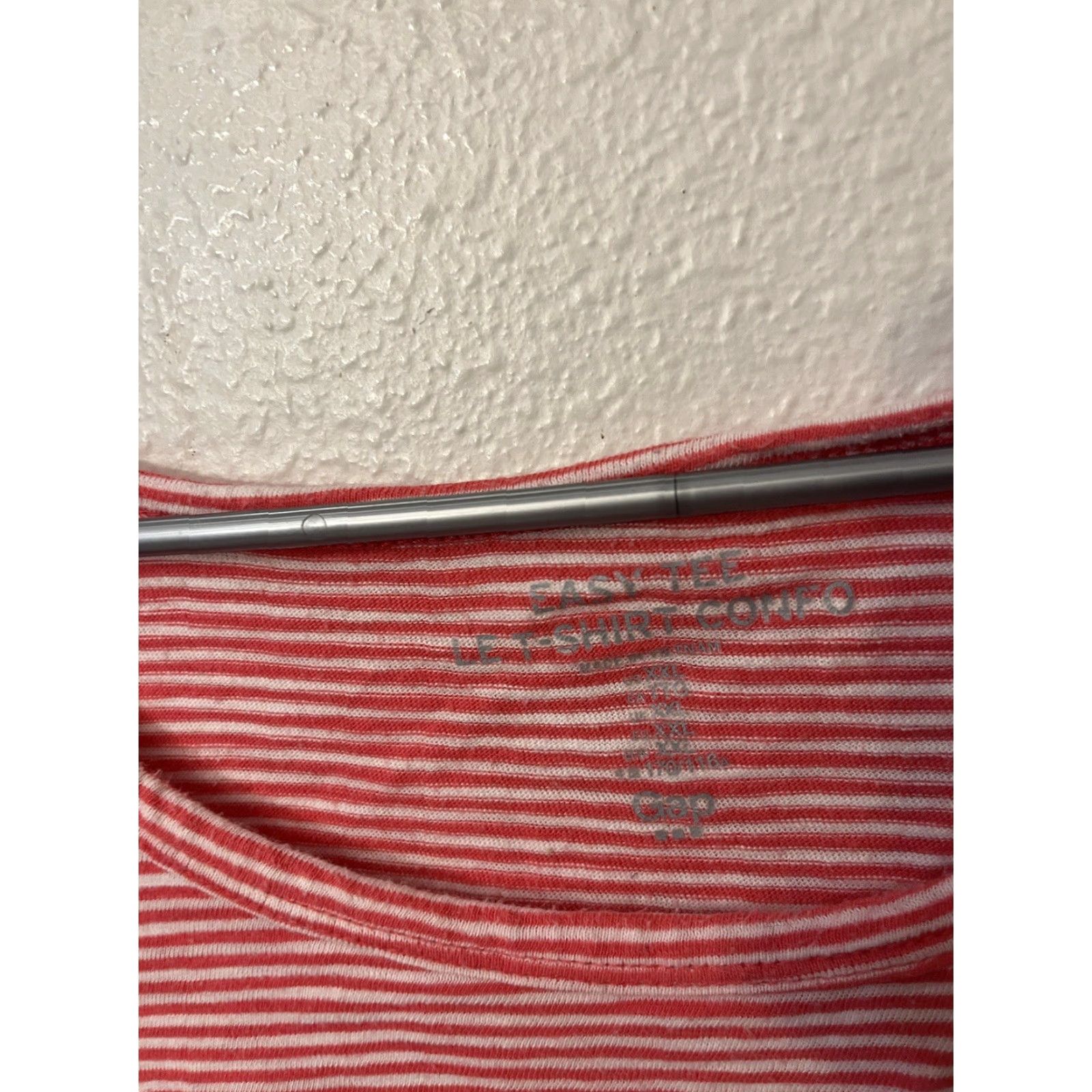 Gap GAP Easy Tee Womens Shirt 2XL Pink Striped Long Sleeve Tie Front Blouse T-Shirt Size XXL / US 16-18 / IT 52-54 - 3 Thumbnail