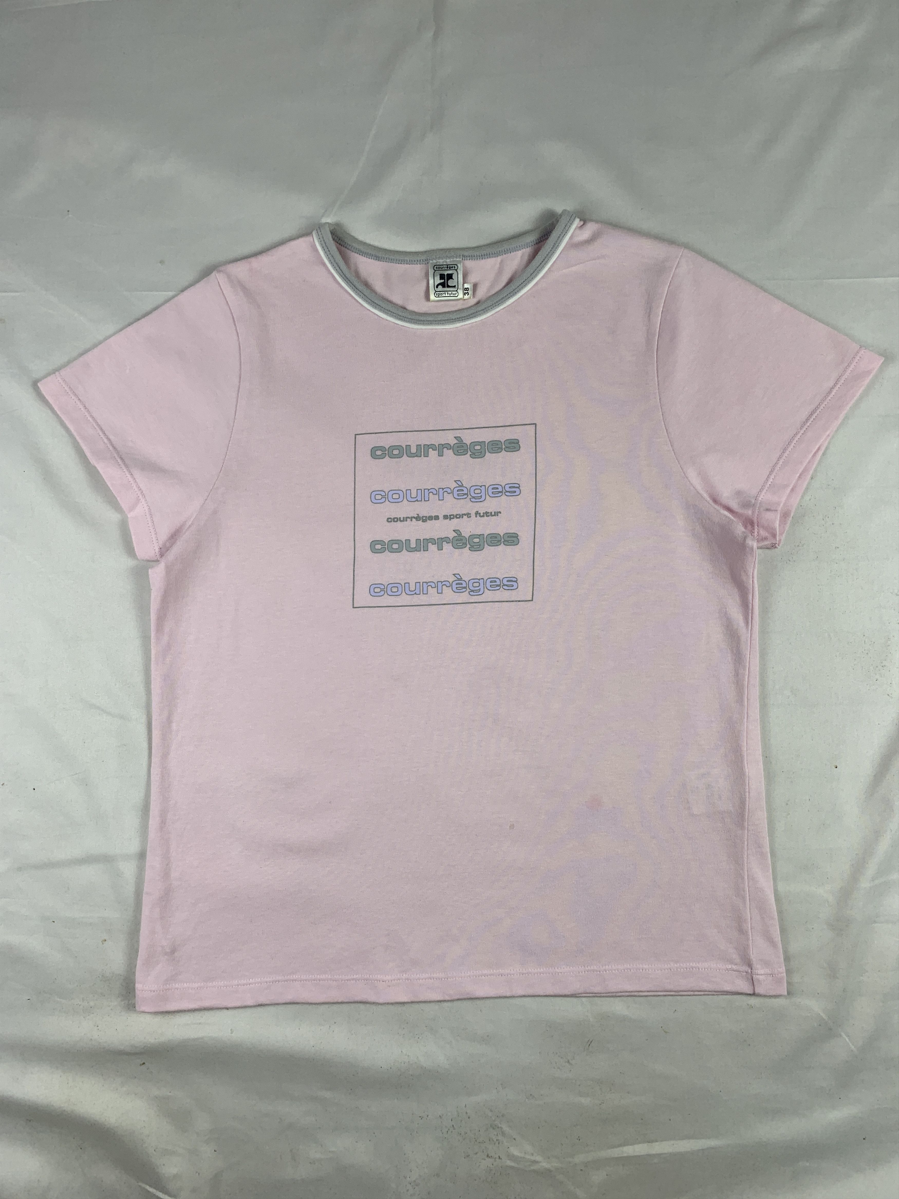 Courreges 2000s courreges sport futur Soft Pink Tee (M) Size M / US 6-8 / IT 42-44 - 1 Thumbnail