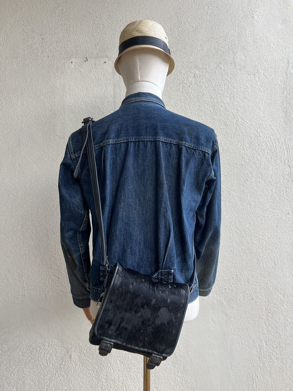 Leather Vintage MESSAGE Japan Hair Patina Leather Bag Size ONE SIZE - 4 Thumbnail