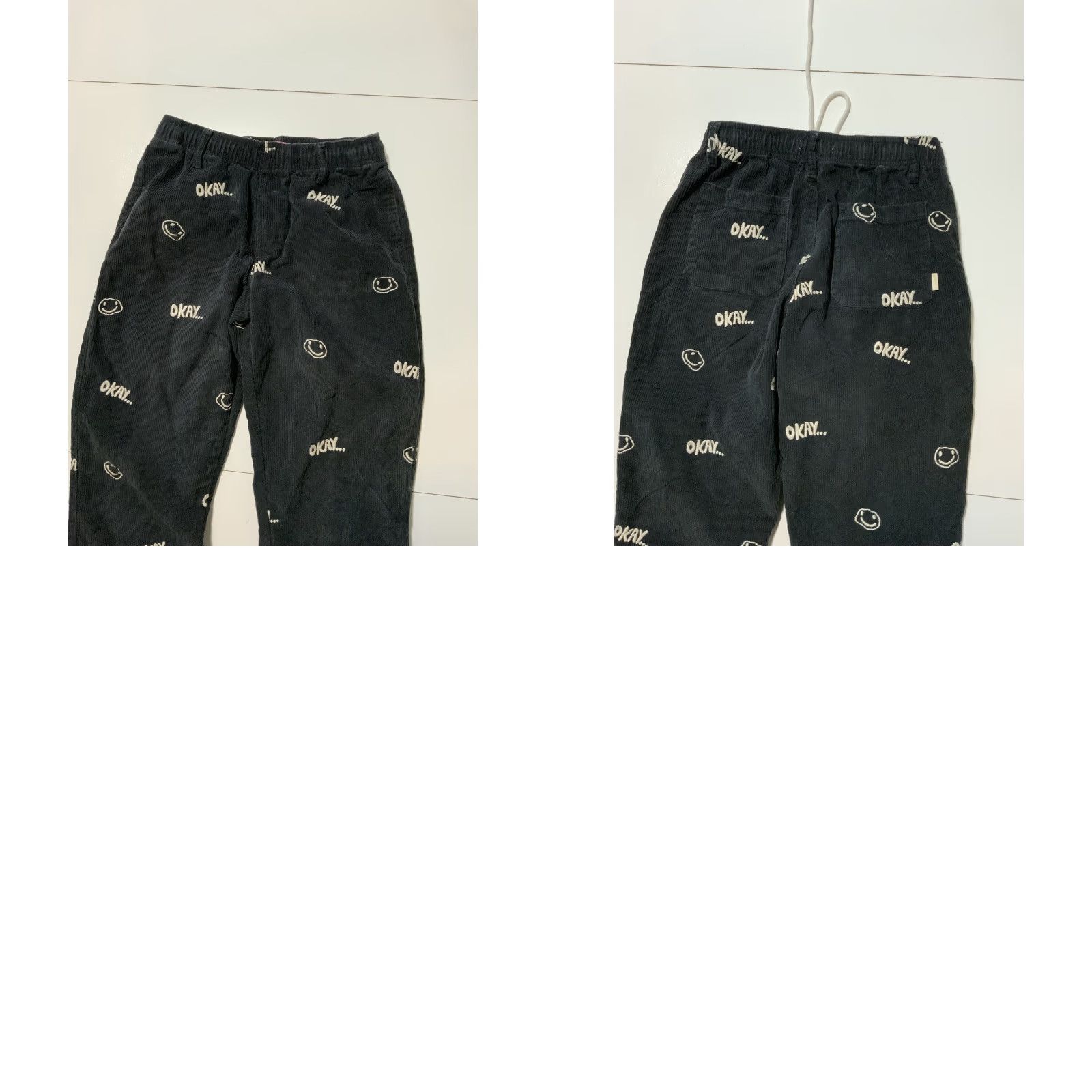 Urban Outfitters VINTAGE Urban Outfitters Okay Black Corduroy Pants Smiley Faces Sz. S Unisex Adults Pants Womens/Mens? Size US 29 - 8 Thumbnail