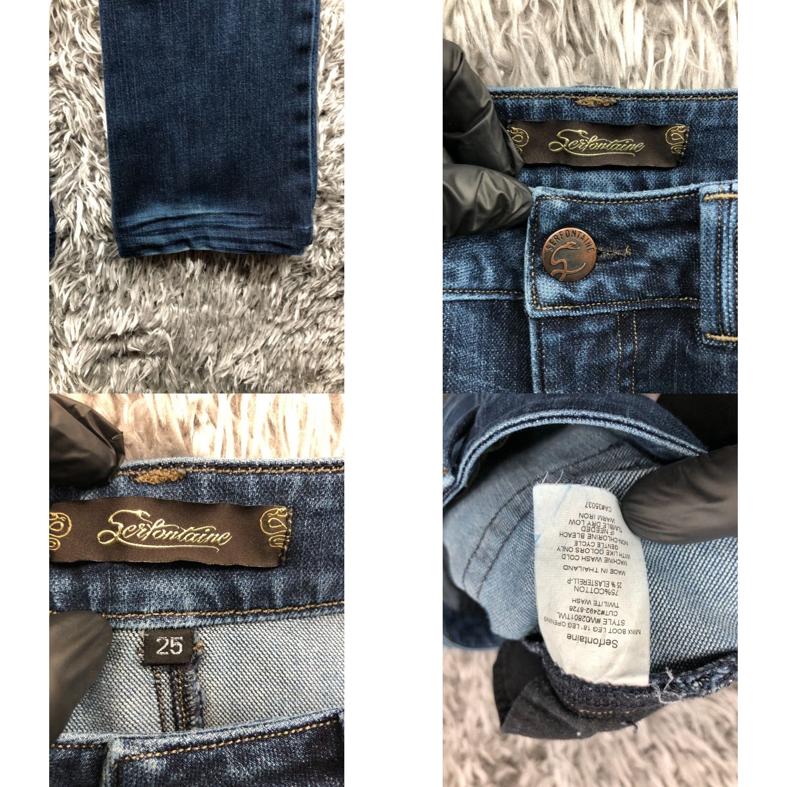Denime Serfontaine Jeans Bootcut Size 25 Medium Wash Blue Denim Womens Size 42" / US 20 - 8 Thumbnail