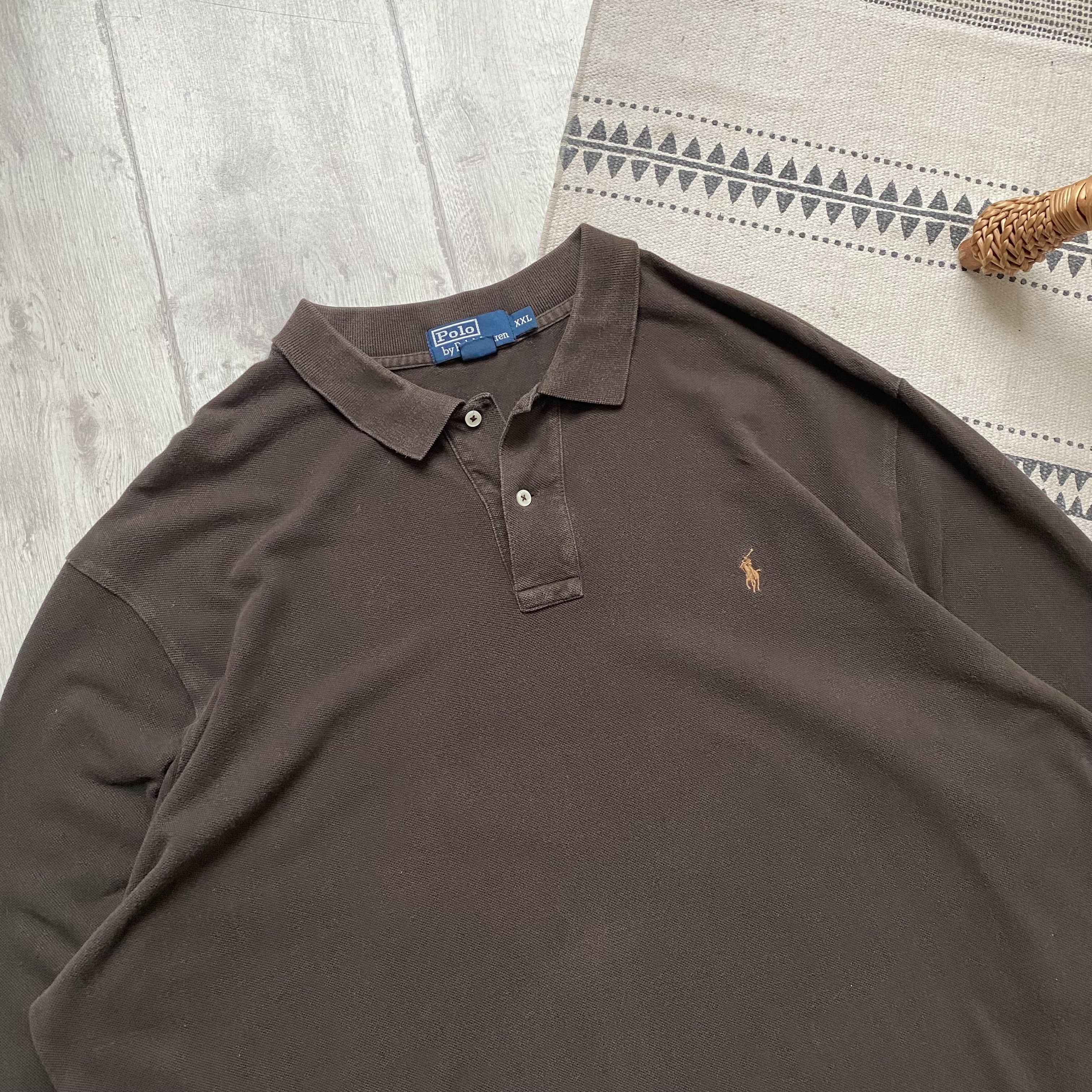Polo Ralph Lauren 🤎 Vintage 90s Polo Ralph Lauren Rugby shirt longsleeve Size US XXL / EU 58 / 5 - 2 Thumbnail