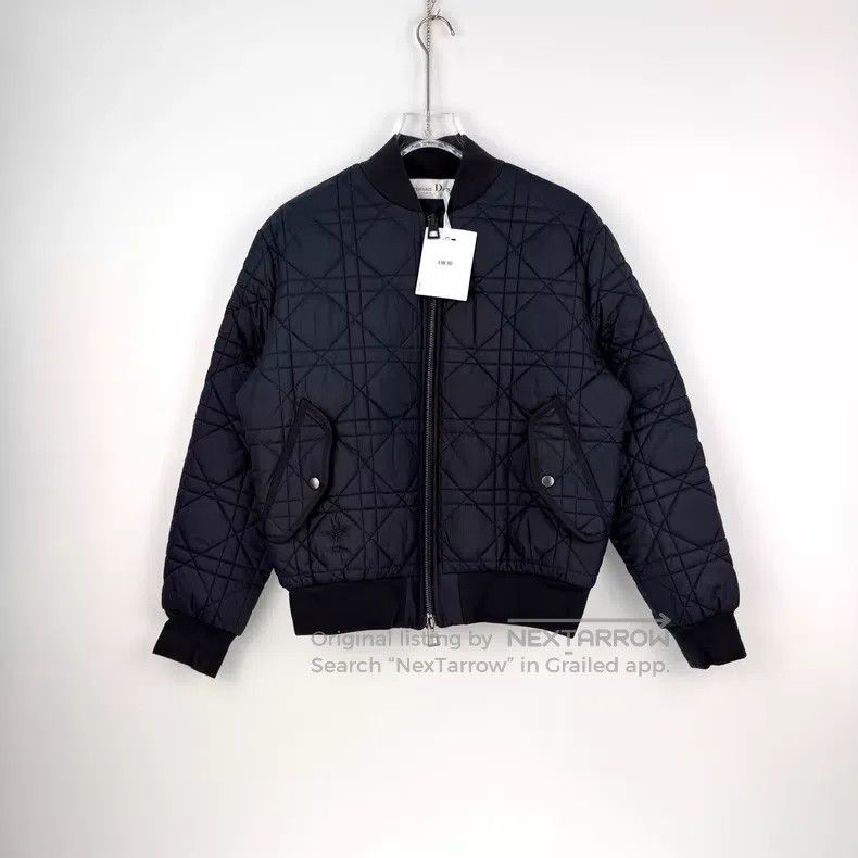 Dior Dior Black and blue embroidered bee diamond plaid down jac Size US M / EU 48-50 / 2 - 3 Thumbnail