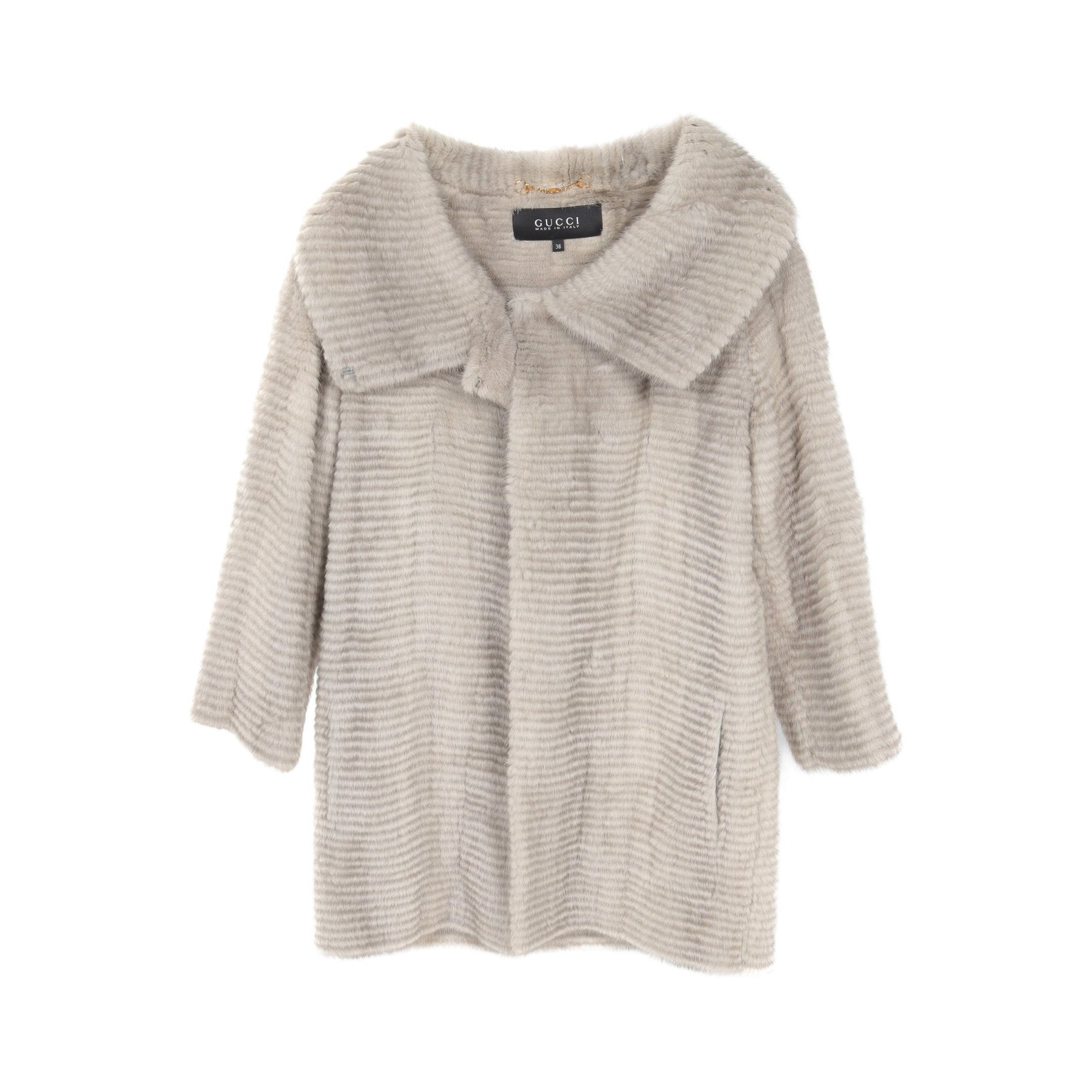 Gucci Gucci Fur Coat Mink Gray Size ONE SIZE - 1 Thumbnail