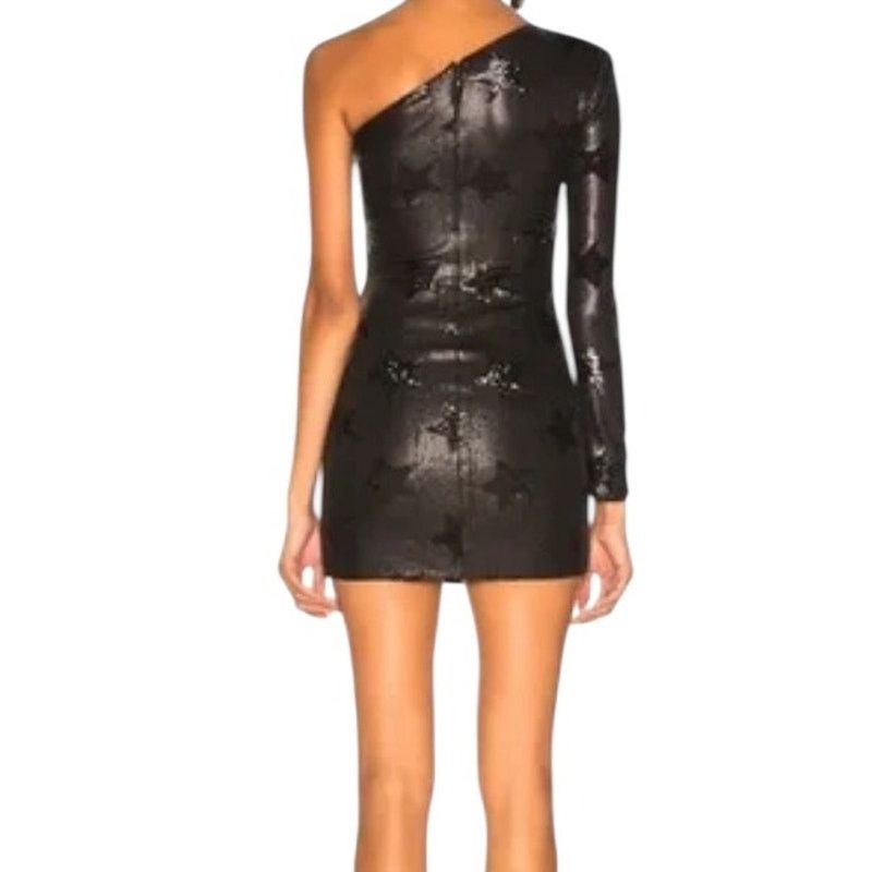 Rta RtA Edie Black One Shoulder Sequin Mini Dress Size 4 Luxury Size S / US 4 / IT 40 - 4 Thumbnail