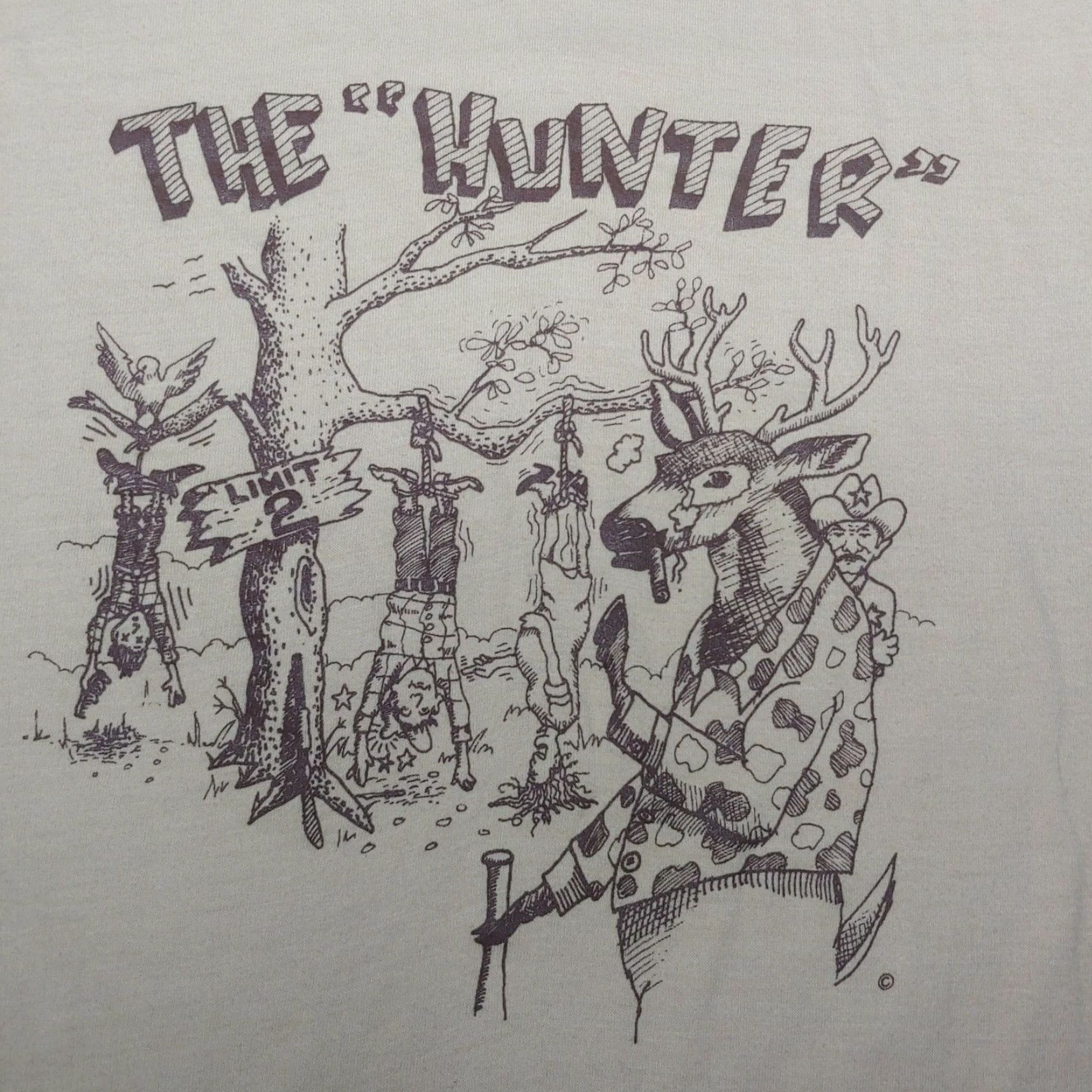 Vintage VINTAGE Hunter T Shirt Single Stitch Tan Deer Smoking Hunting Camp Funny Graphic Size US L / EU 52-54 / 3 - 2 Thumbnail