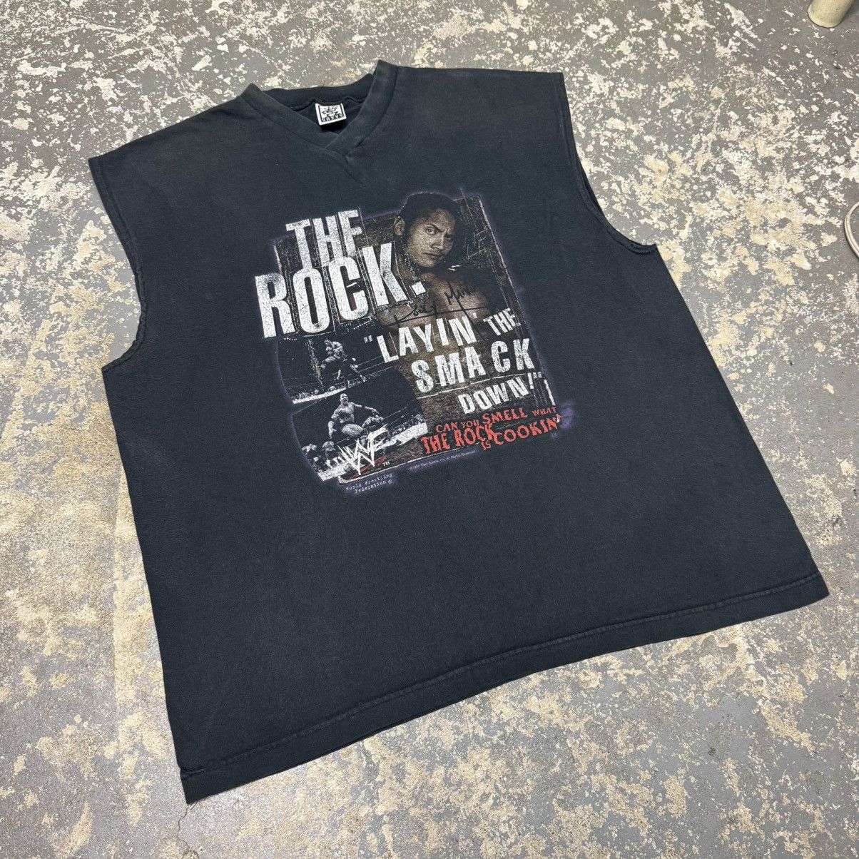 WWE Vintage The Rock Layin The Smack Down Tank Top Shirt WWE WWF Size US XL / EU 56 / 4 - 8 Thumbnail