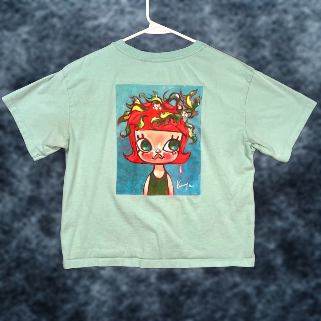 Uniqlo Uniqlo UT x Kenny Wong Womens Size Small Mint Green T-Shirt Wave Of The Future Short Sleeve Crew Neck Cotton Size S / US 4 / IT 40 - 1 Thumbnail