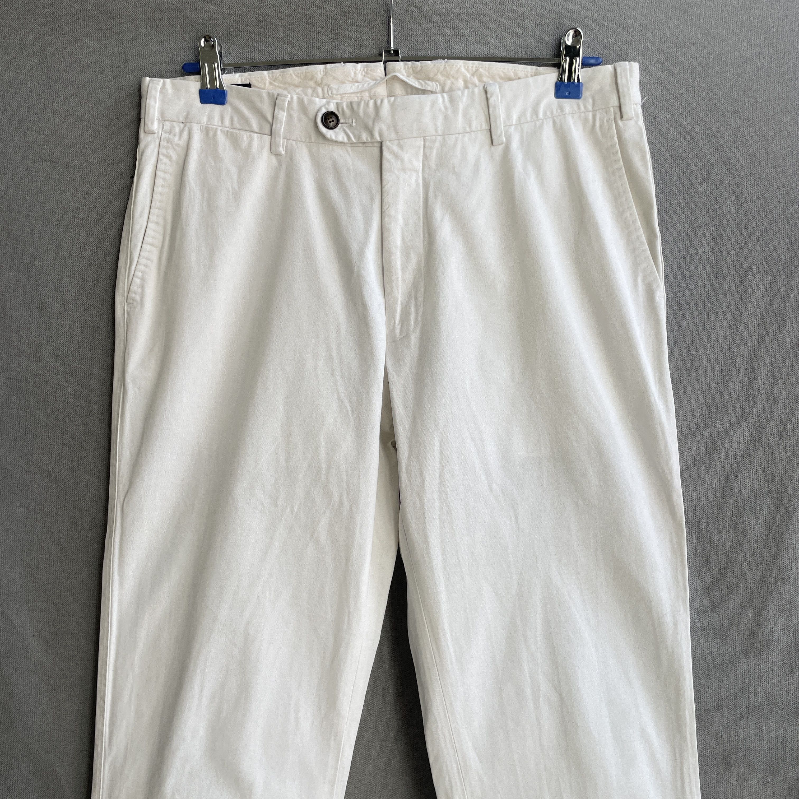 Suitsupply Suitsupply White Straight Cotton Chino Trousers Size EUR 50R Size US 32 / EU 48 - 3 Thumbnail