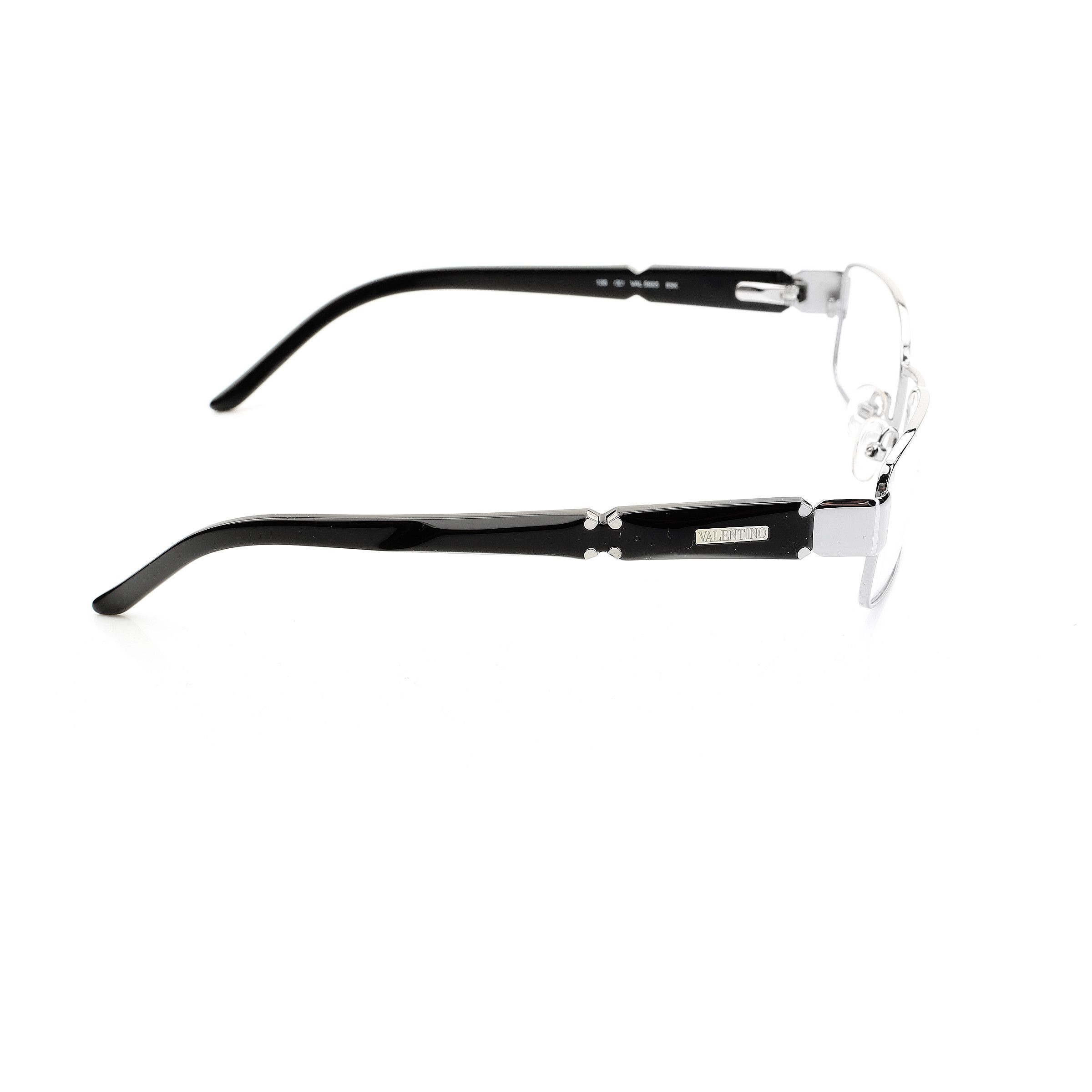 Valentino Valentino '90s Black & Silver Rectangular Glasses Size ONE SIZE - 2 Thumbnail