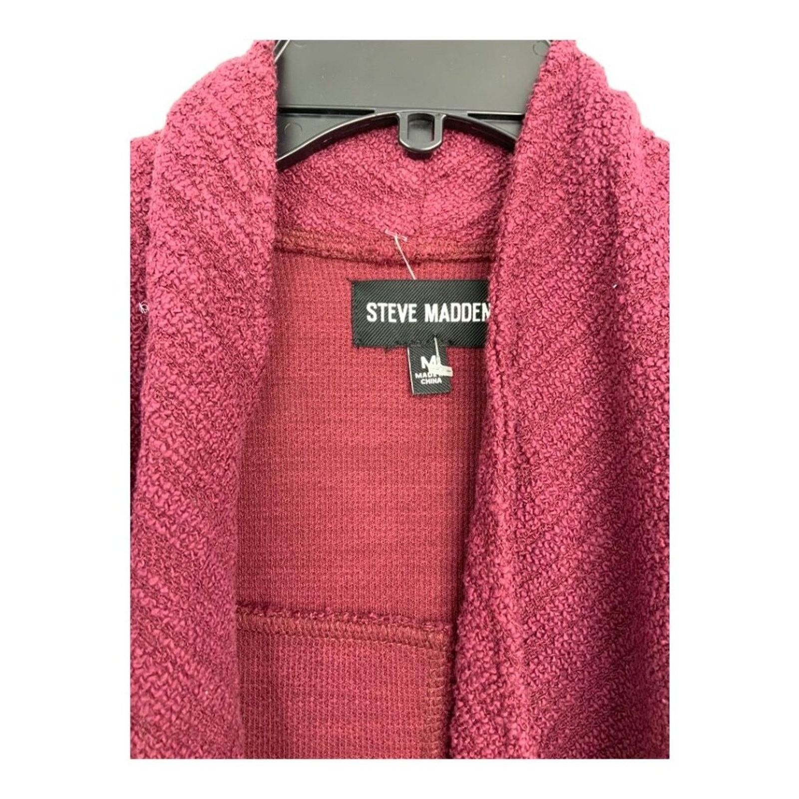 Steve Madden Steve Madden Slub Knit Jacket In Wine Medium NWOT $109 MSRP Size M / US 6-8 / IT 42-44 - 4 Thumbnail