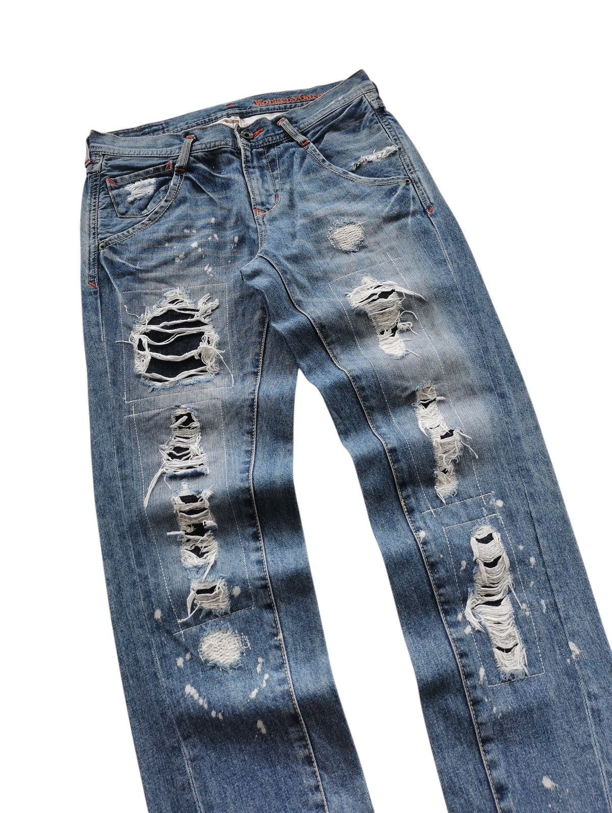 Kapital Ripped Distressed Worker’s Garage Jeans Size 29" - 2 Thumbnail