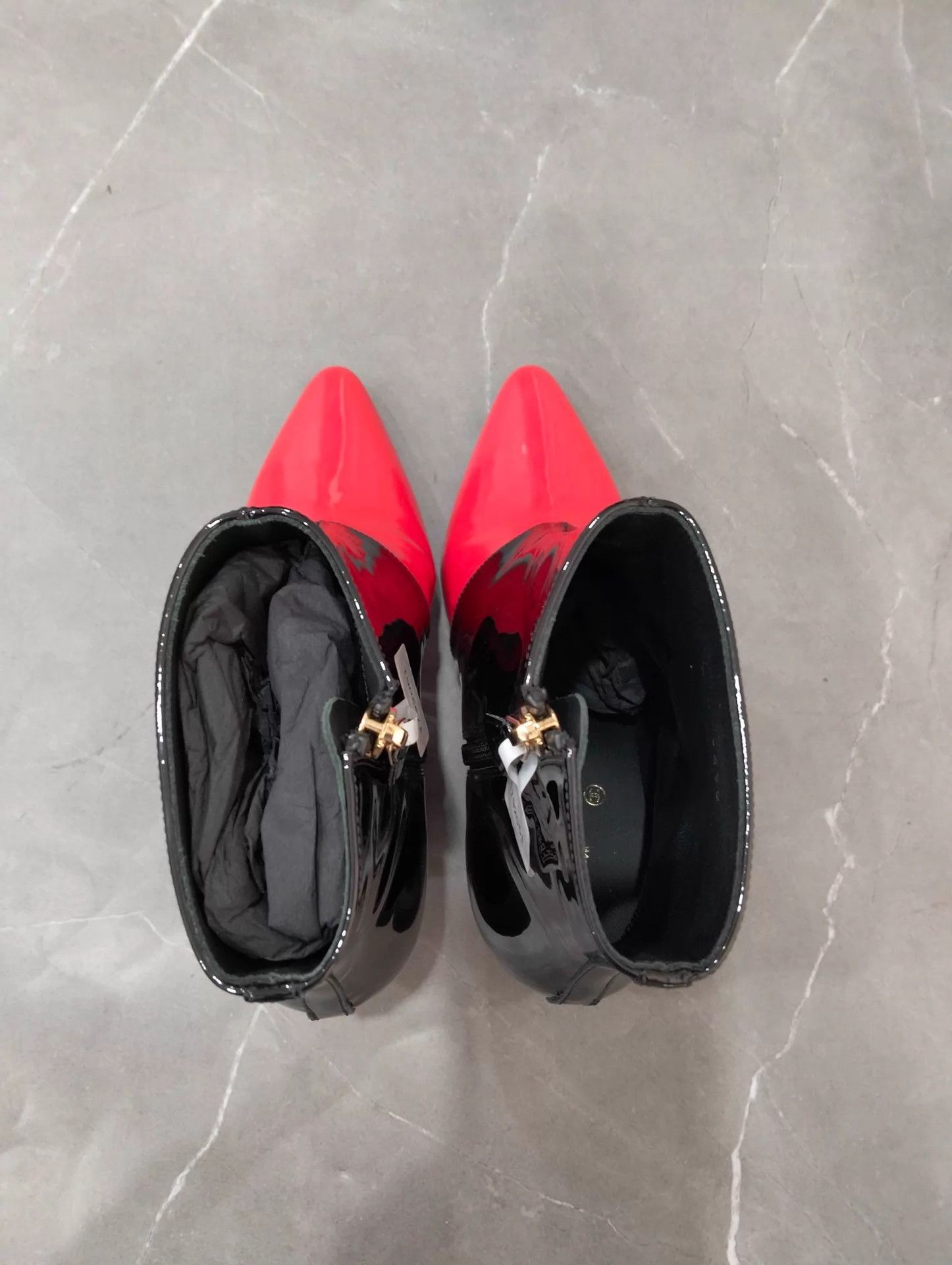 Chanel Chanel Black Red Patent Leather Colorblock Boots Size 36 Size US 5.5 / IT 35.5 - 7 Thumbnail