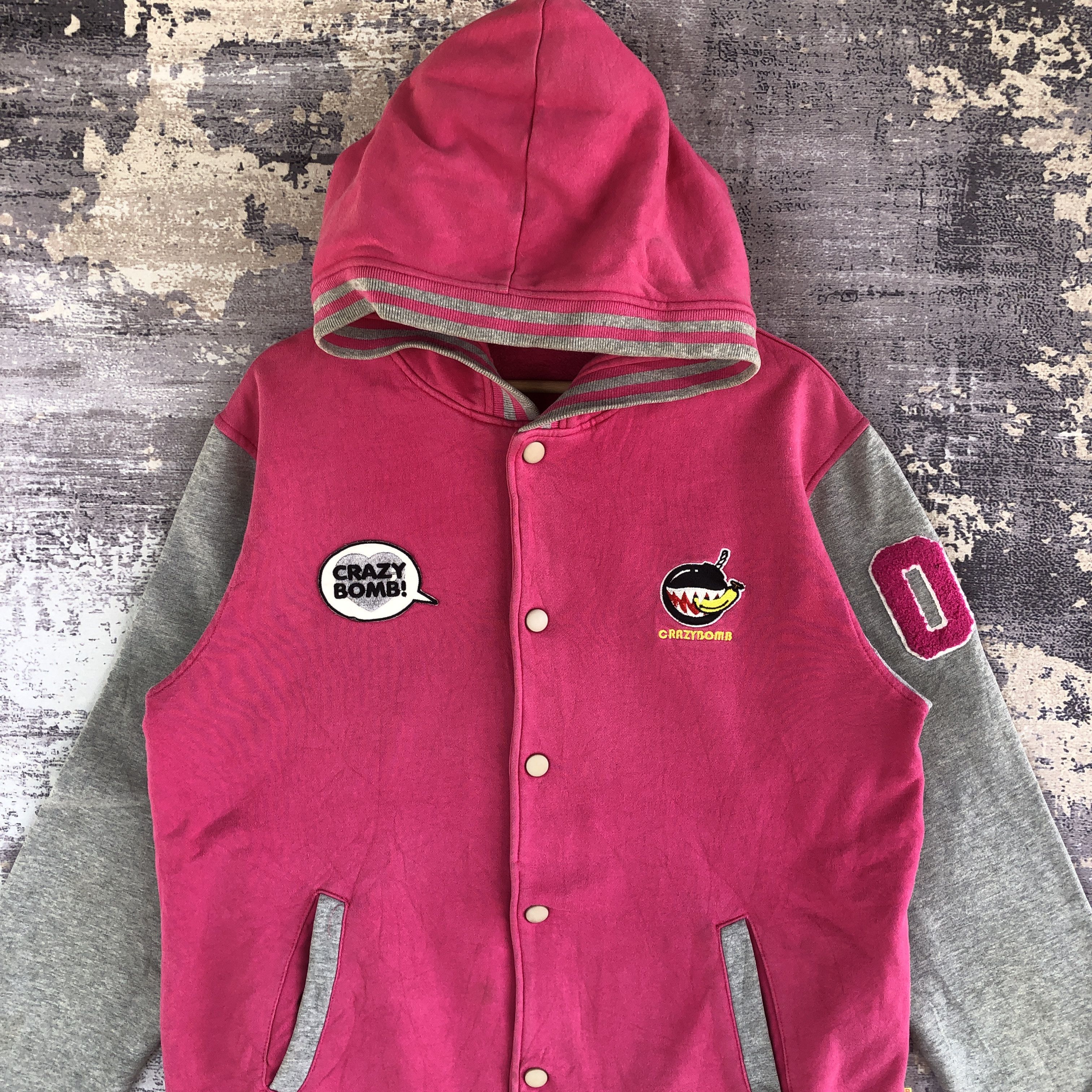 Japanese Brand × Vintage Crazy Bomb Varsity Sweater BAPE Japanese Hoodie Sweatshirt Size US L / EU 52-54 / 3 - 6 Thumbnail