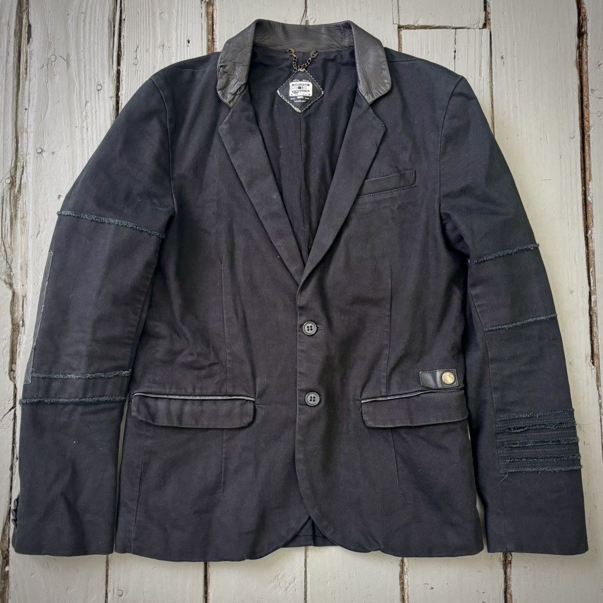 Diesel Leather Repair Distressed Blazer Size US M / EU 48-50 / 2 - 1 Thumbnail