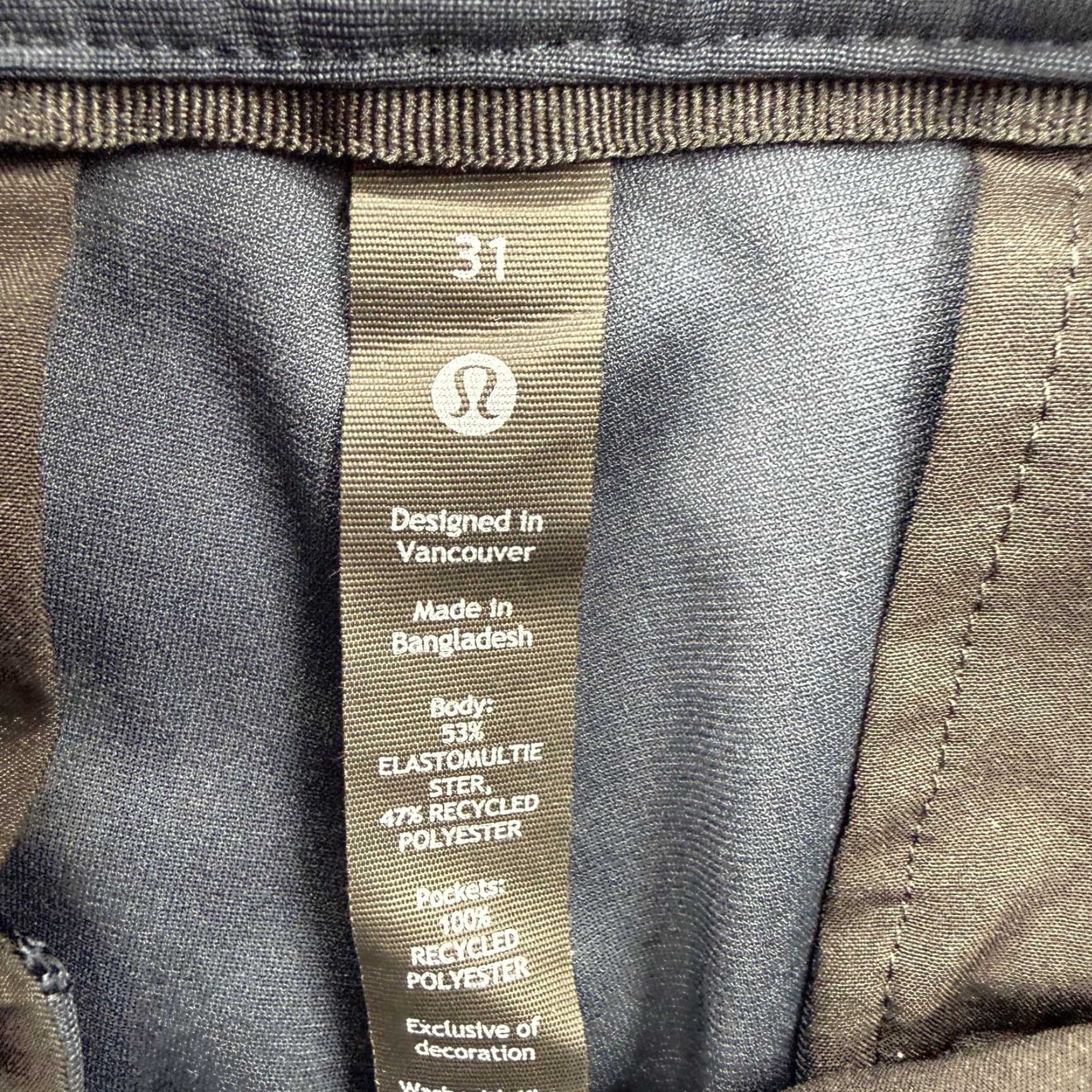 Lululemon Lululemon Pants Mens 31 Slim Blue Chino Golf Casual Flat Front Zip Fly Pockets Logo Tapered Modern 29in 32in Waist Women? Mens Size US 31 - 3 Thumbnail