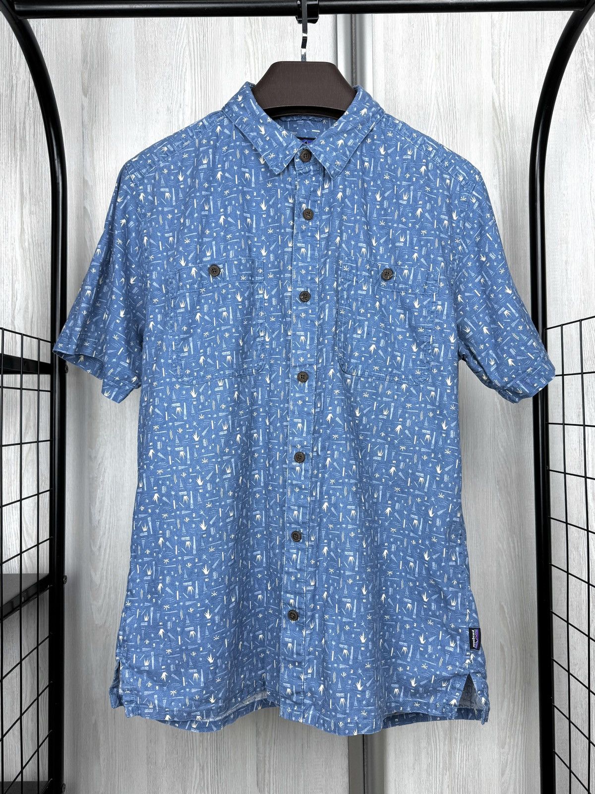 Patagonia Patagonia Back Step Blue Shirt Mens Swamp Stamp Hemp Cotton Size US M / EU 48-50 / 2 - 2 Thumbnail