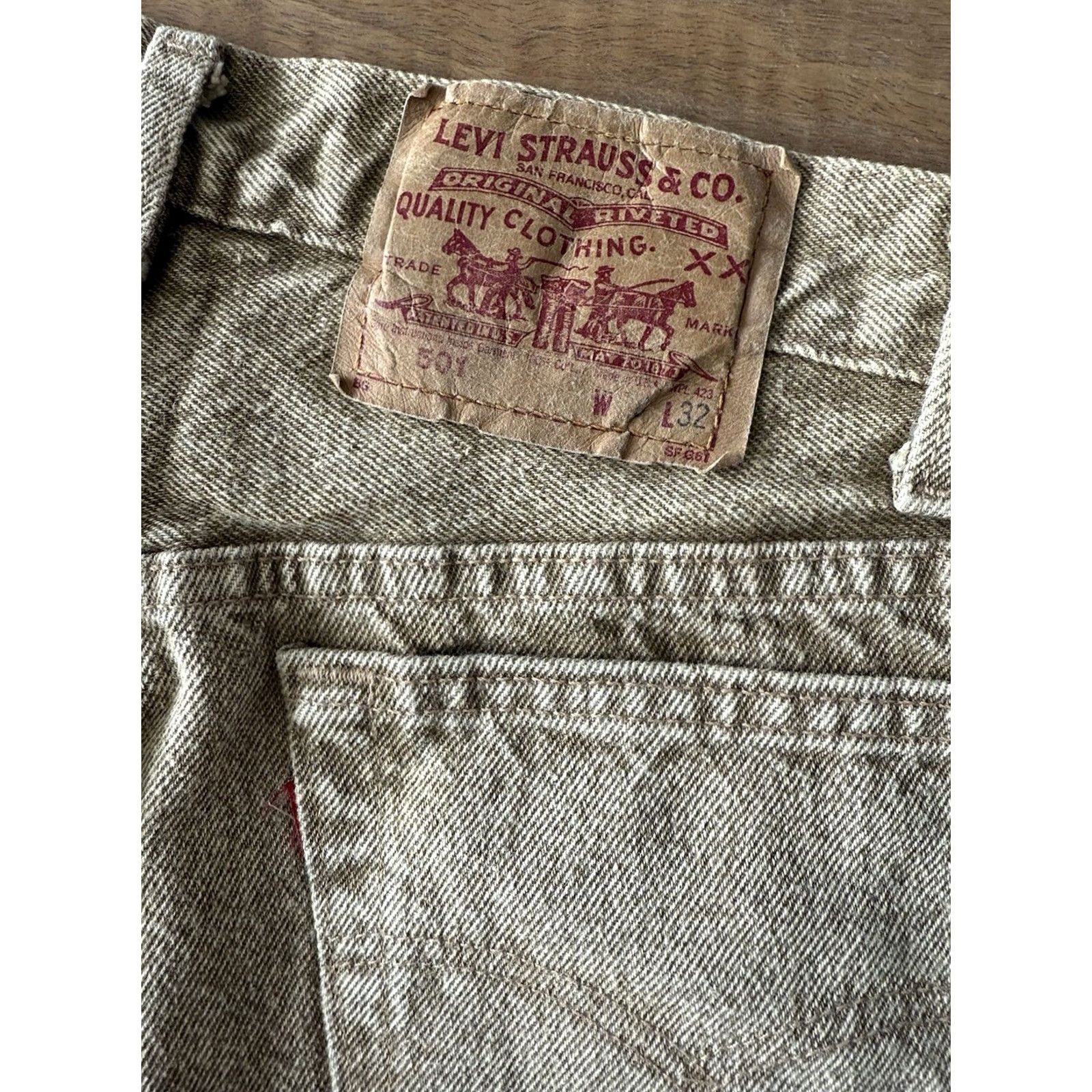 Levi's VINTAGE Levi's 501 Denim Jeans Size 32x30? 32x32 Gold Acid Wash Retro 80s USA Levi's Shirt/Jeans Size US 29 - 3 Thumbnail