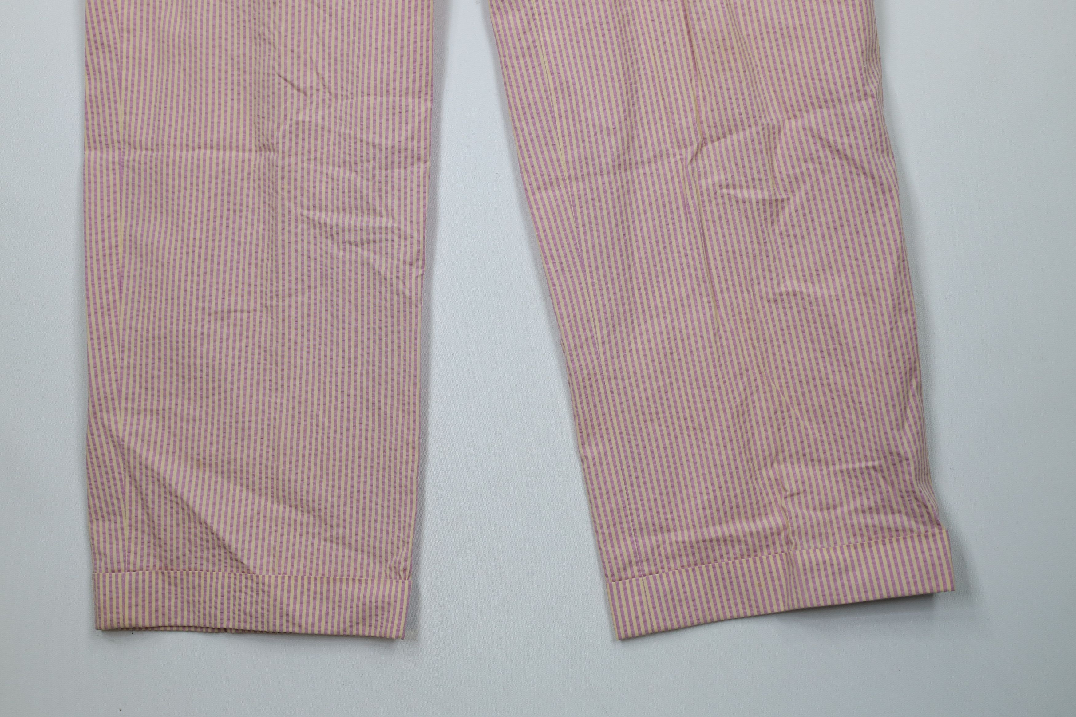 Vintage Vintage 90s Streetwear Wide Leg Striped Seer Sucker Pants Size US 32 / EU 48 - 4 Thumbnail