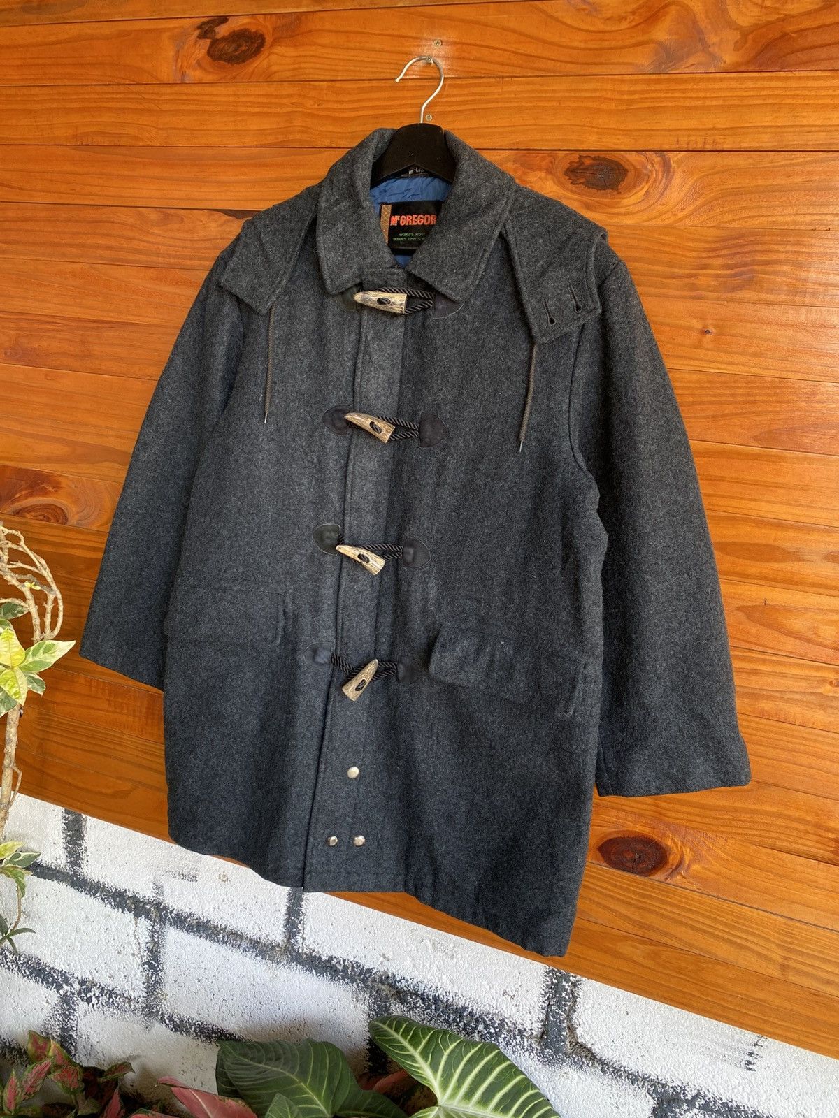 McGregor Vintage McGregor Wool Duffle Coat Hooded Toggle Jacket Grey Size US M / EU 48-50 / 2 - 4 Thumbnail