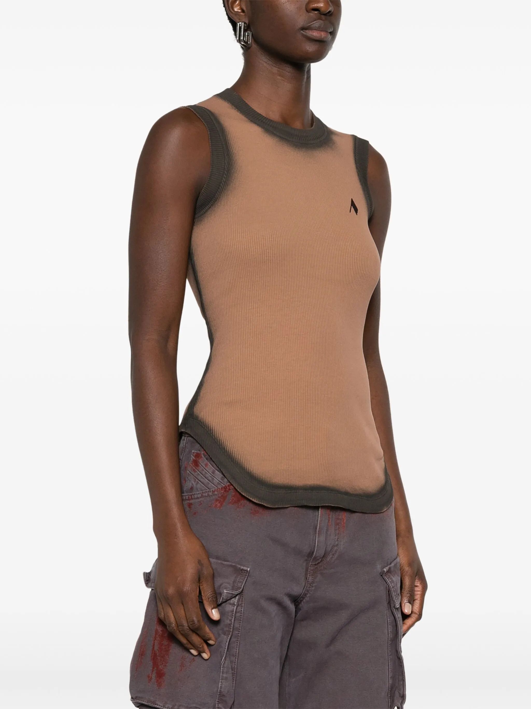 The Attico o1s22i1n0325 Reese Tank Top in Brown Size XS / US 0-2 / IT 36-38 - 3 Thumbnail