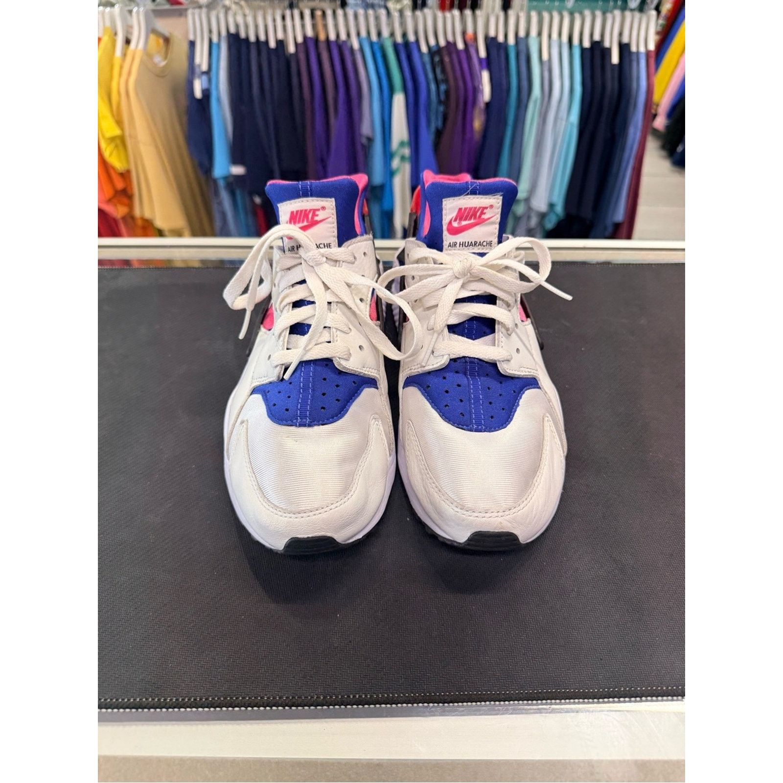 Nike Nike Air Huarache Run White Blue Hyper Pink Sneakers Size US 9 / EU 42 - 2 Thumbnail