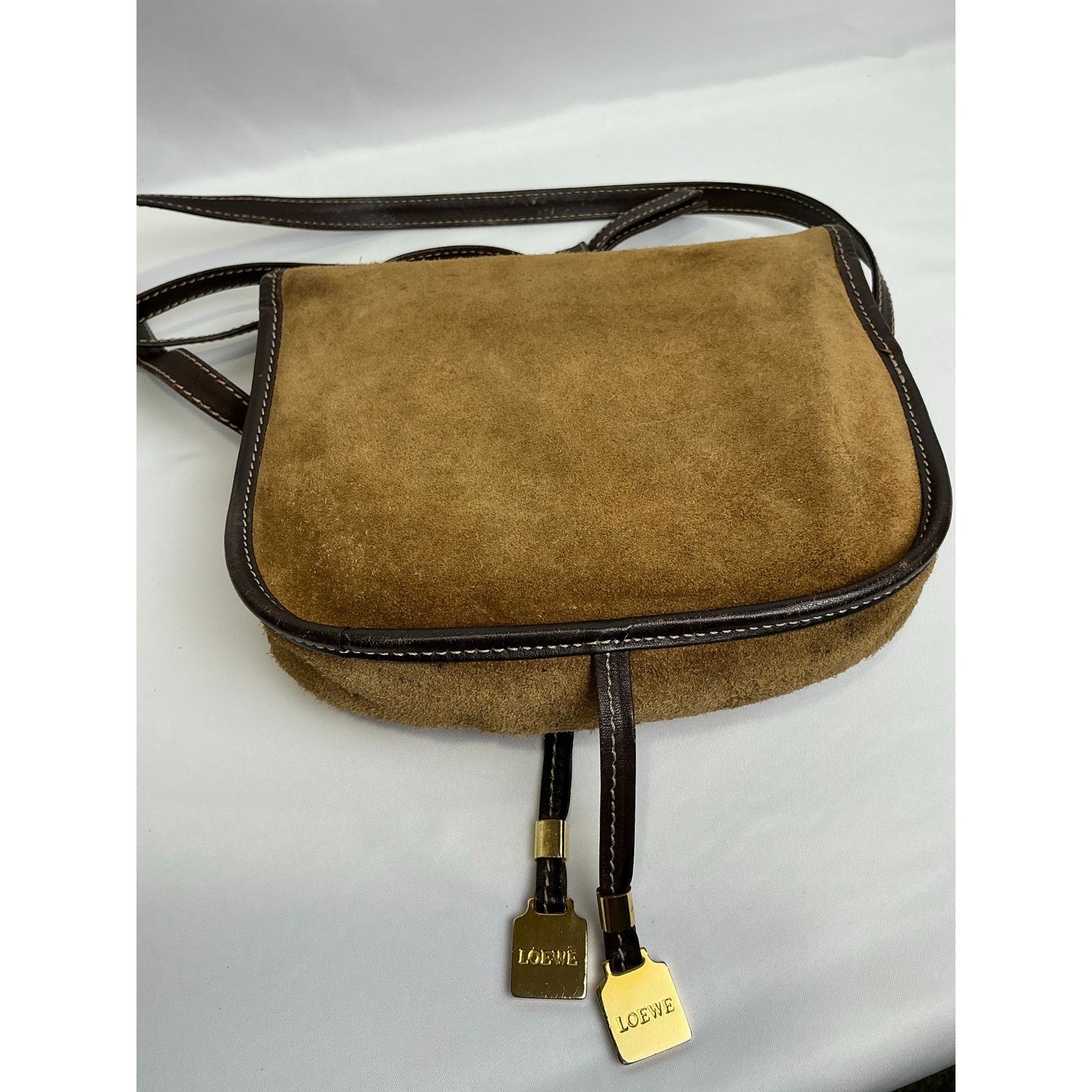 Loewe Vintage Loewe Crossbody Anagram Shoulder Bag Suede Leather Size ONE SIZE - 7 Thumbnail
