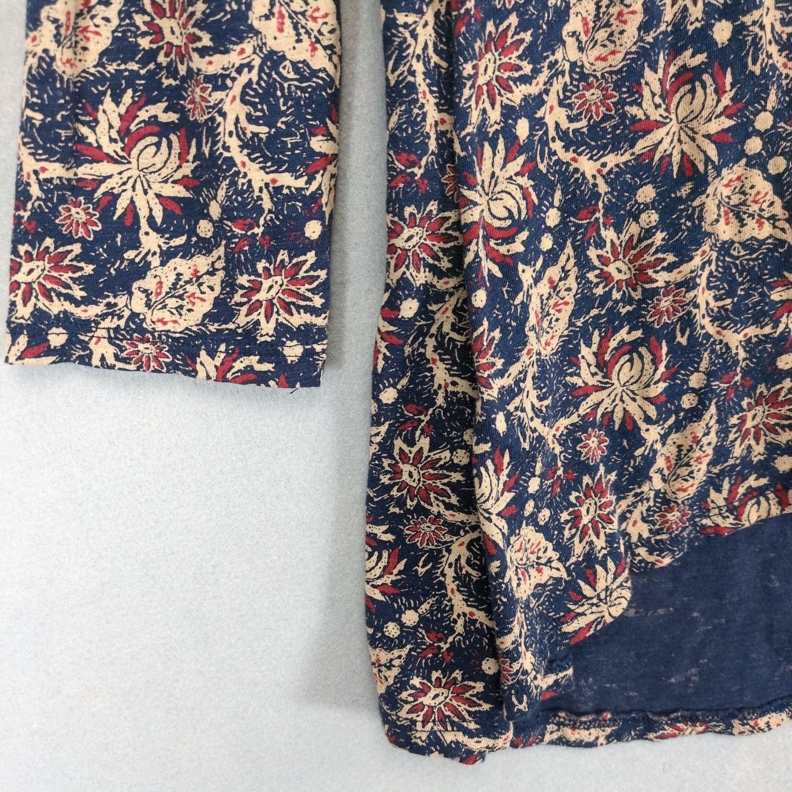 Lucky Brand Lucky Brand Women's S High-Low Floral Top 3/4 Sleeve Size S / US 4 / IT 40 - 4 Thumbnail
