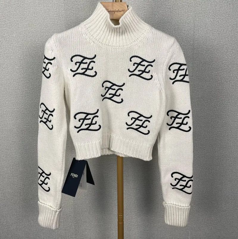 Fendi Fendi White Wool Knit Sweater for Women 0089 Size XS / US 0-2 / IT 36-38 - 1 Thumbnail