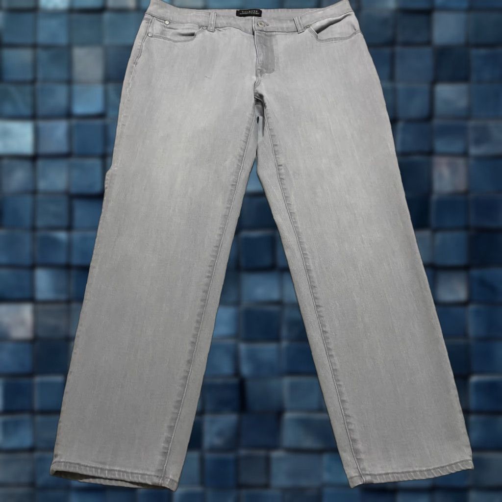 Talbots Talbots Jeans 12 Gray Medium Wash Straight 5-Pocket Denim Mid Rise Womens Jeans Size 34" / US 12 / IT 48 - 1 Thumbnail