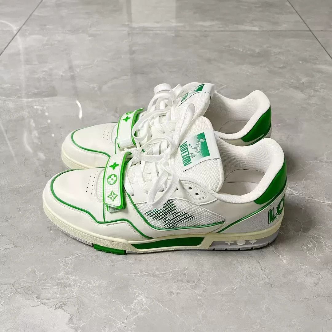 Louis Vuitton Louis Vuitton LV White Green Velcro Trainer Size US 10 / EU 43 - 1 Thumbnail