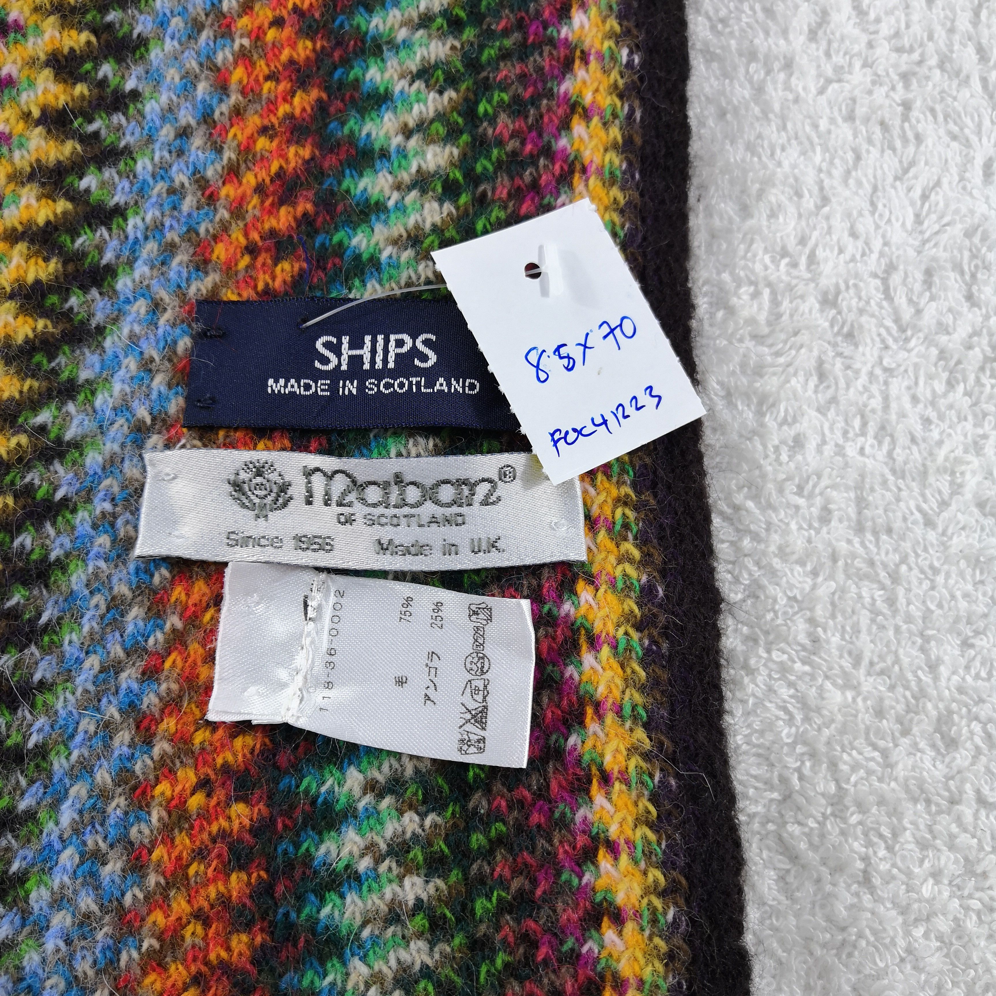 SHIPS Vintage Ships Scarf Ribbed Knit Stripe Muffler Wool . Size ONE SIZE - 4 Thumbnail