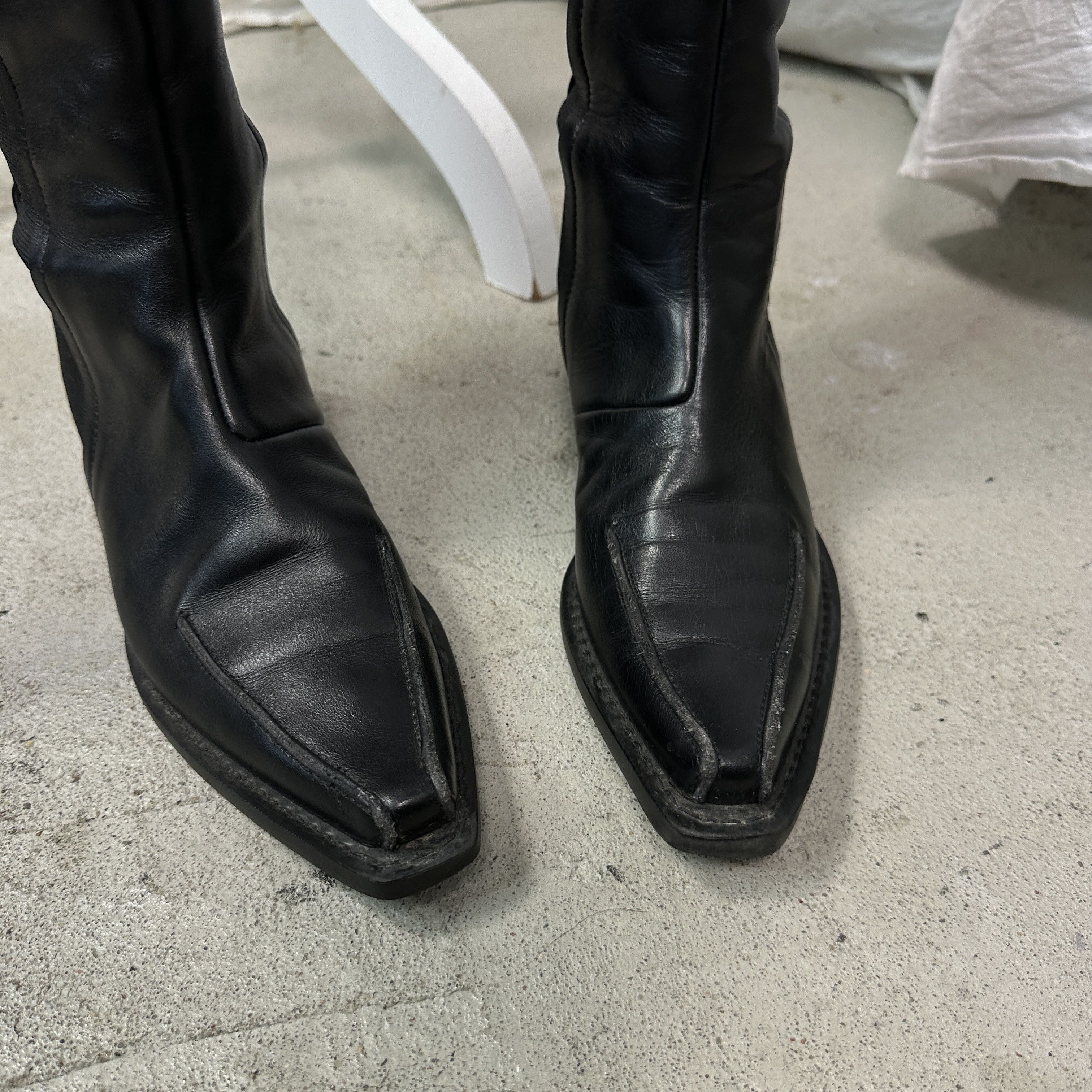Pollini Vintage Grunge Leather Studio Pollini Pointy Boots Y2K Size US 8 / IT 38 - 6 Thumbnail