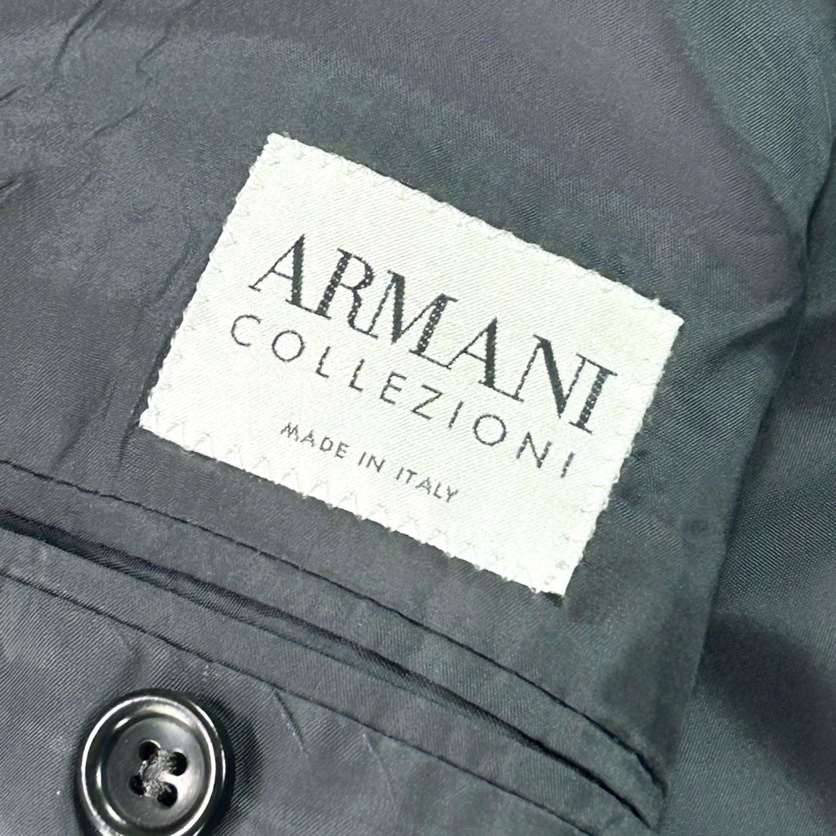 Armani Armani Collezioni Tuxedo Jacket Mens 44 Black Wool Shawl Lapel One-Button Regular Fit Italy Wool Tuxedo Casual Formal Wedding Mens Size 44R - 4 Thumbnail